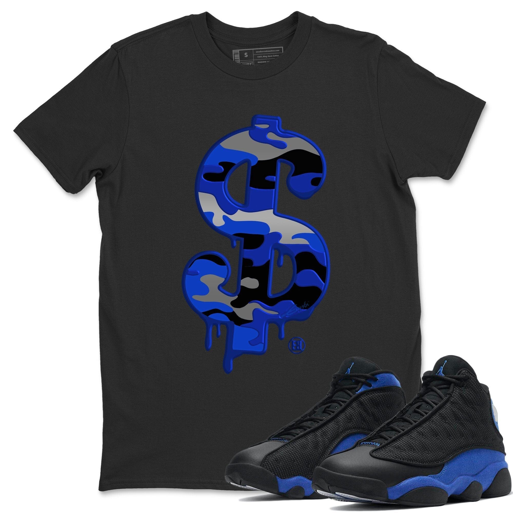Jordan 13 Hyper Royal Shirt To Match Jordans Dollar Camo Sneaker Tees Jordan 13 Hyper Royal Drip Gear Zone Sneaker Matching Clothing Unisex Shirts