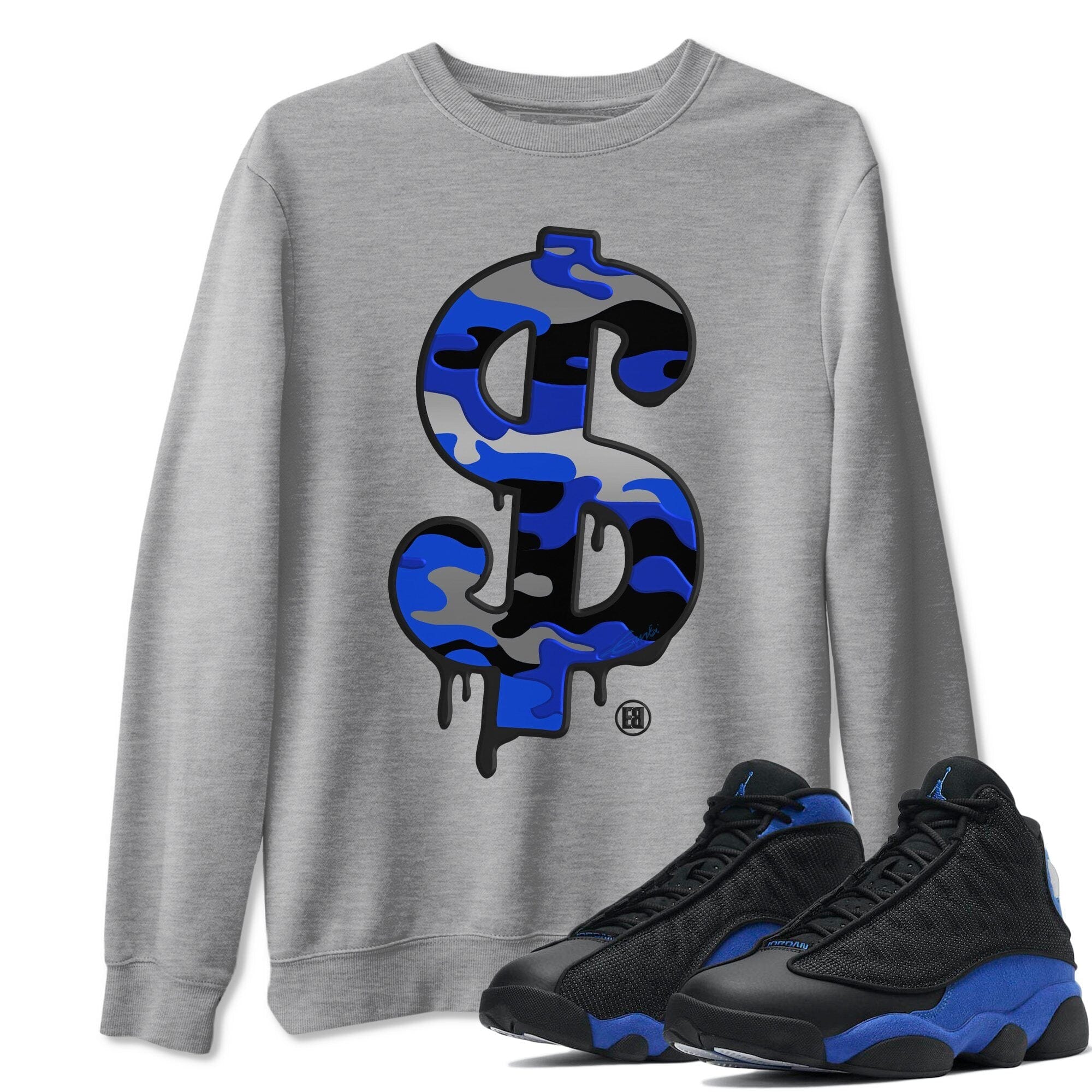 Jordan 13 Hyper Royal Shirt To Match Jordans Dollar Camo Sneaker Tees Jordan 13 Hyper Royal Drip Gear Zone Sneaker Matching Clothing Unisex Shirts