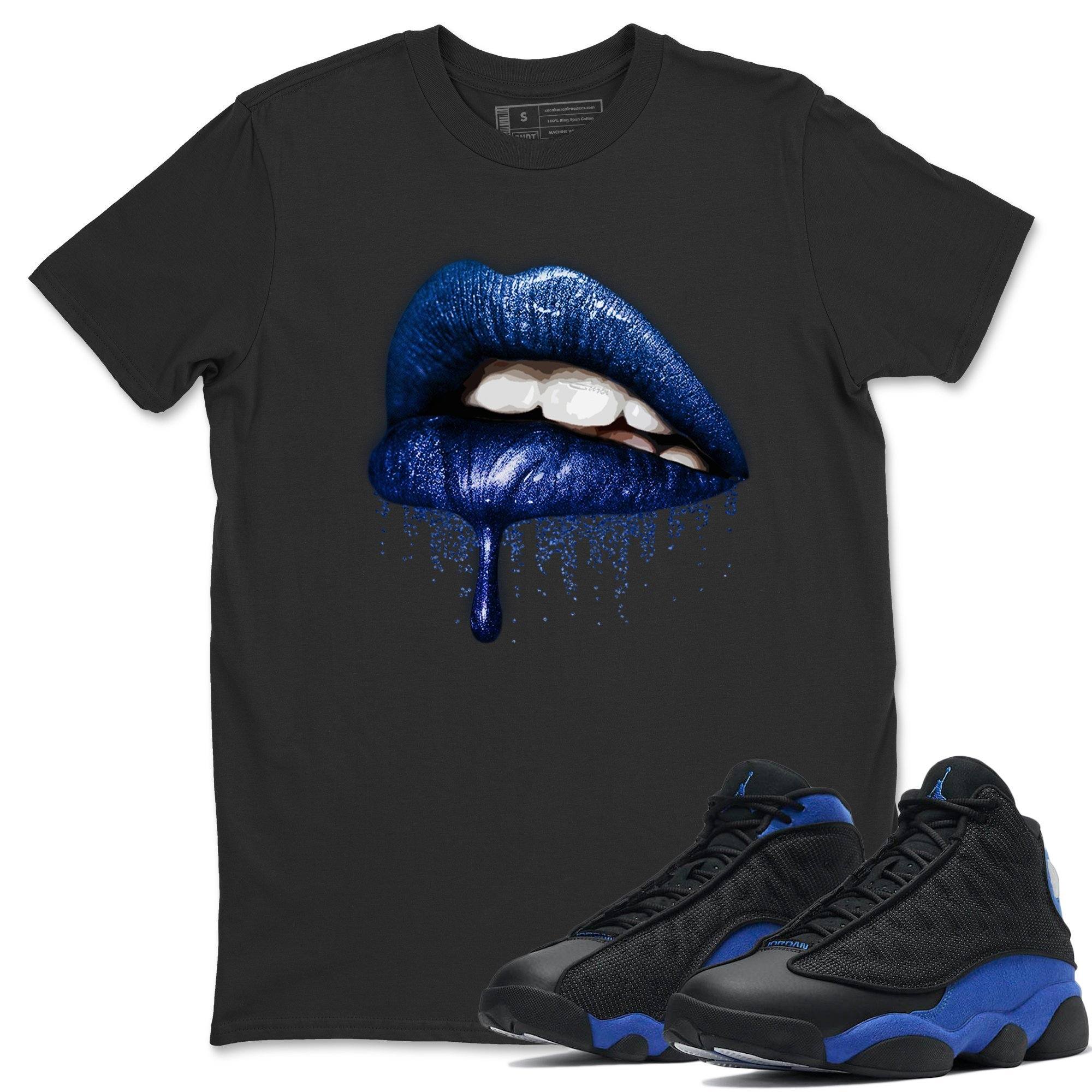 Jordan 13 Hyper Royal Shirt To Match Jordans Dripping Lips Sneaker Tees Jordan 13 Hyper Royal Drip Gear Zone Sneaker Matching Clothing Unisex Shirts