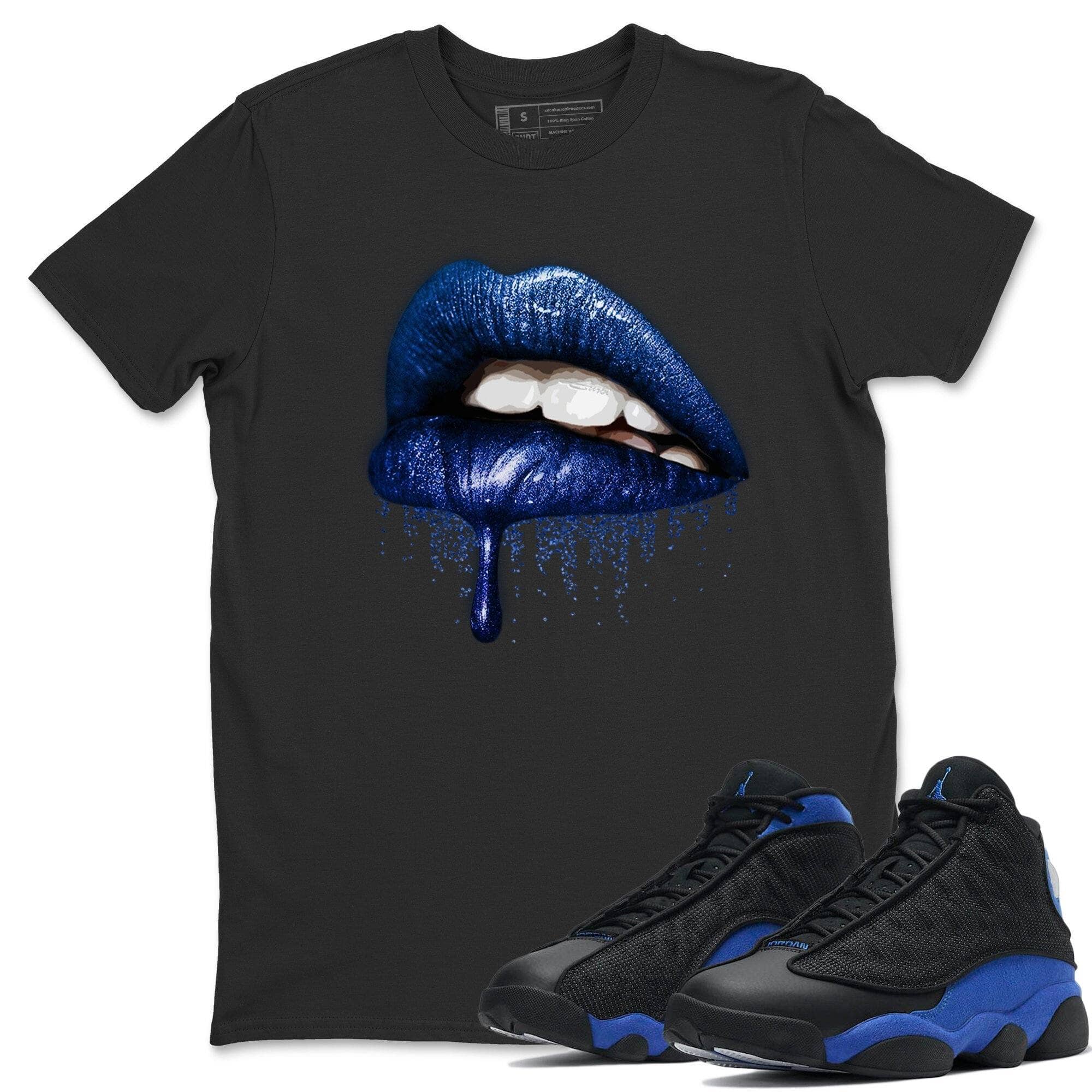 Jordan 13 Hyper Royal Shirt To Match Jordans Dripping Lips Sneaker Tees Jordan 13 Hyper Royal Drip Gear Zone Sneaker Matching Clothing Unisex Shirts