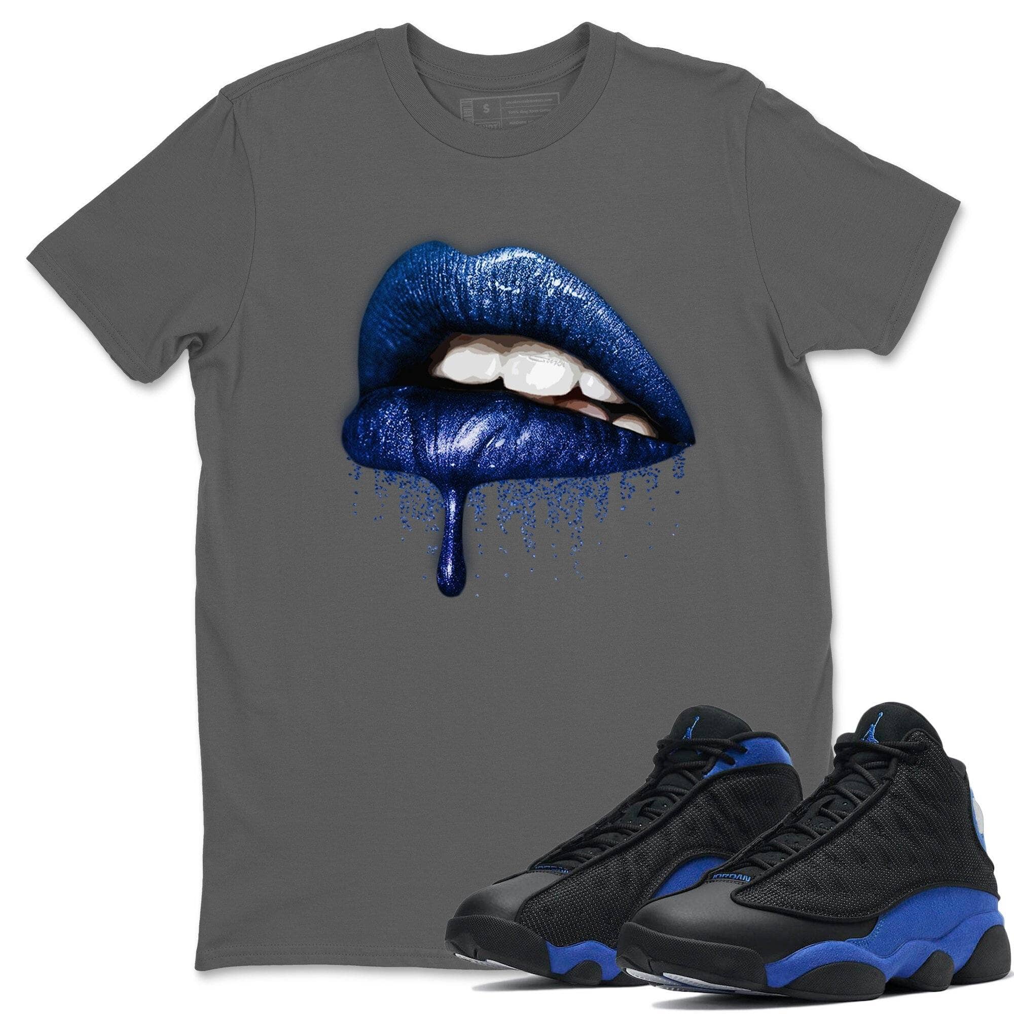 Jordan 13 Hyper Royal Shirt To Match Jordans Dripping Lips Sneaker Tees Jordan 13 Hyper Royal Drip Gear Zone Sneaker Matching Clothing Unisex Shirts