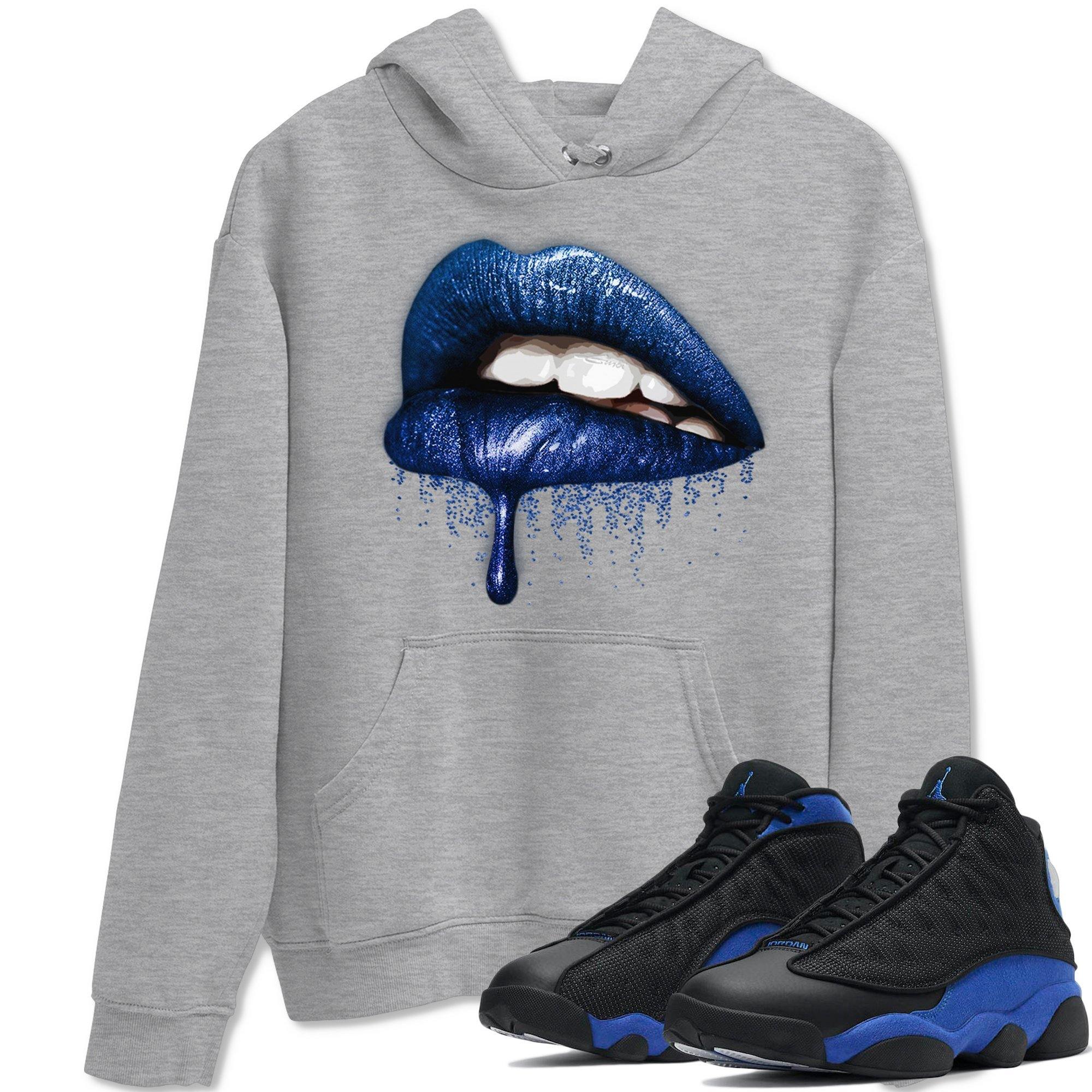 Jordan 13 Hyper Royal Shirt To Match Jordans Dripping Lips Sneaker Tees Jordan 13 Hyper Royal Drip Gear Zone Sneaker Matching Clothing Unisex Shirts