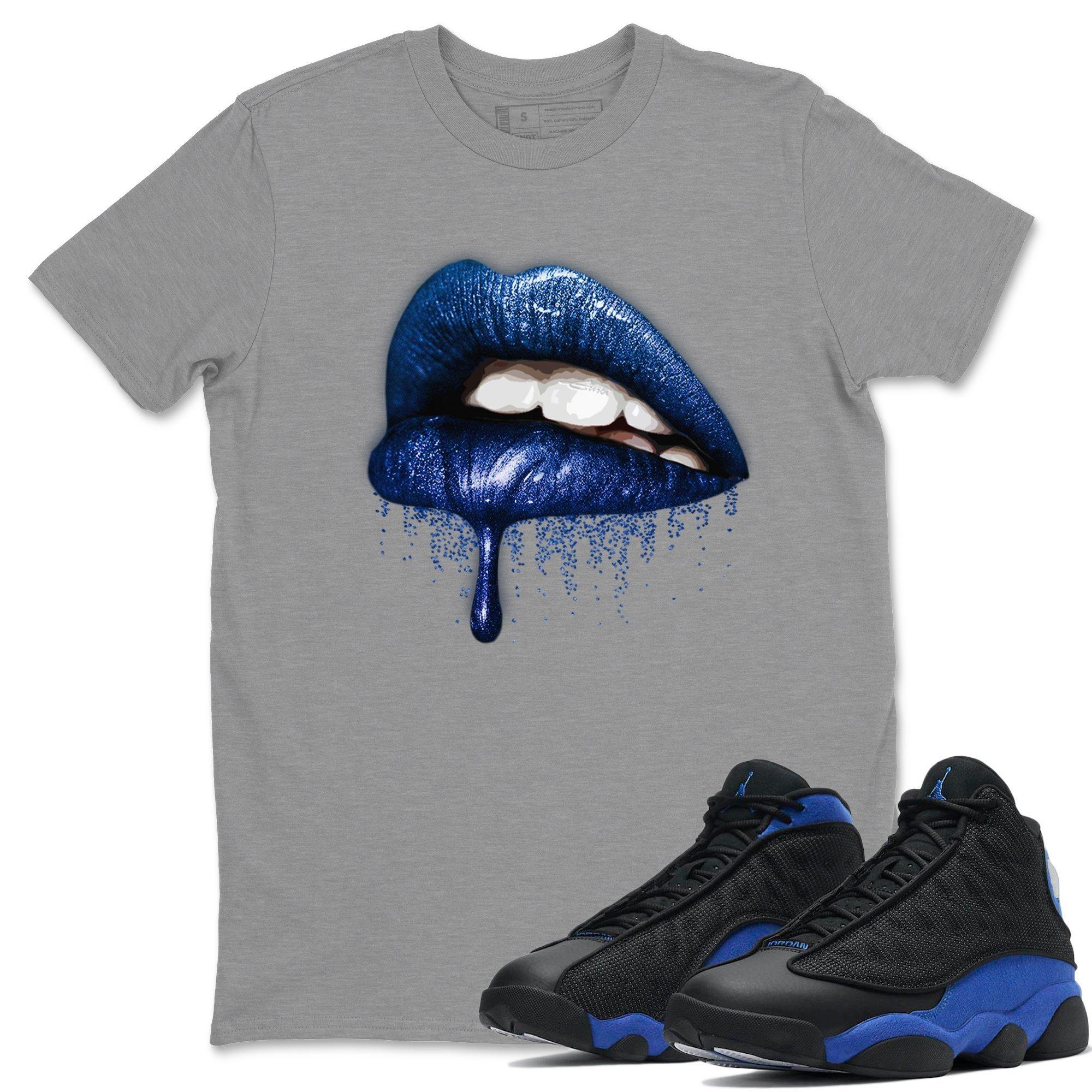 Jordan 13 Hyper Royal Shirt To Match Jordans Dripping Lips Sneaker Tees Jordan 13 Hyper Royal Drip Gear Zone Sneaker Matching Clothing Unisex Shirts