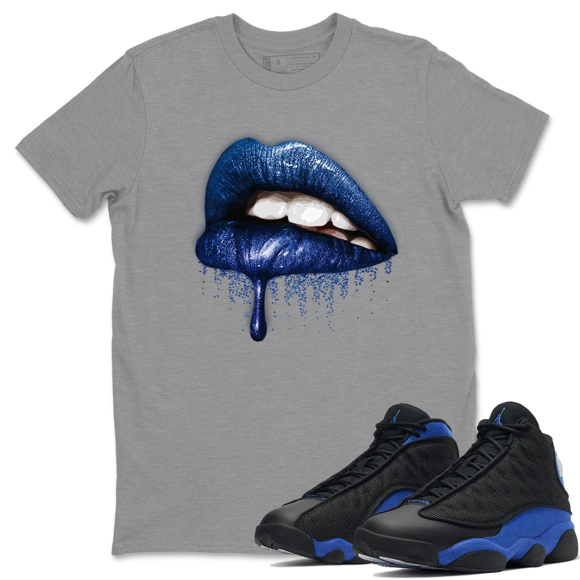 Jordan 13 Hyper Royal Shirt To Match Jordans Dripping Lips Sneaker Tees Jordan 13 Hyper Royal Drip Gear Zone Sneaker Matching Clothing Unisex Shirts