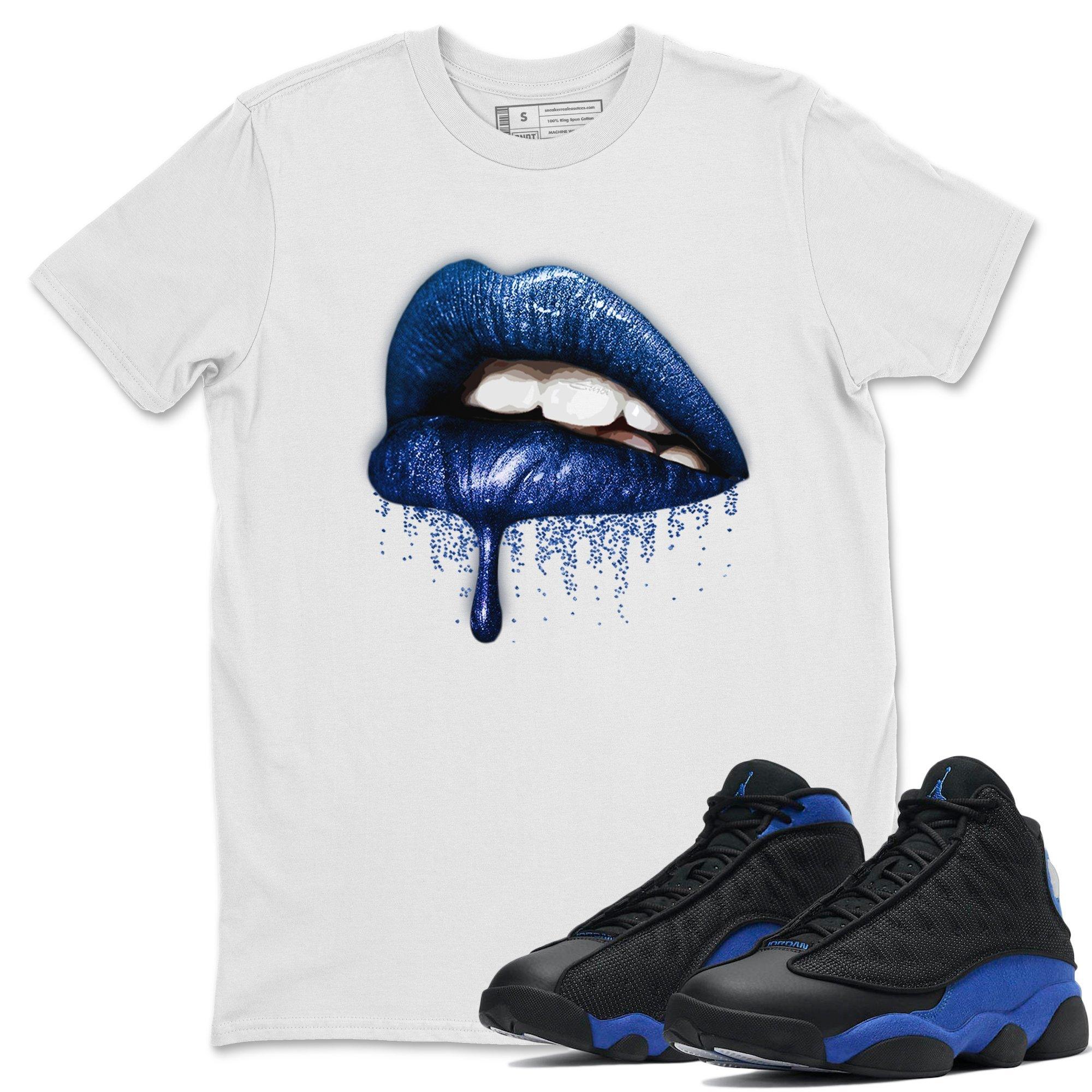 Jordan 13 Hyper Royal Shirt To Match Jordans Dripping Lips Sneaker Tees Jordan 13 Hyper Royal Drip Gear Zone Sneaker Matching Clothing Unisex Shirts