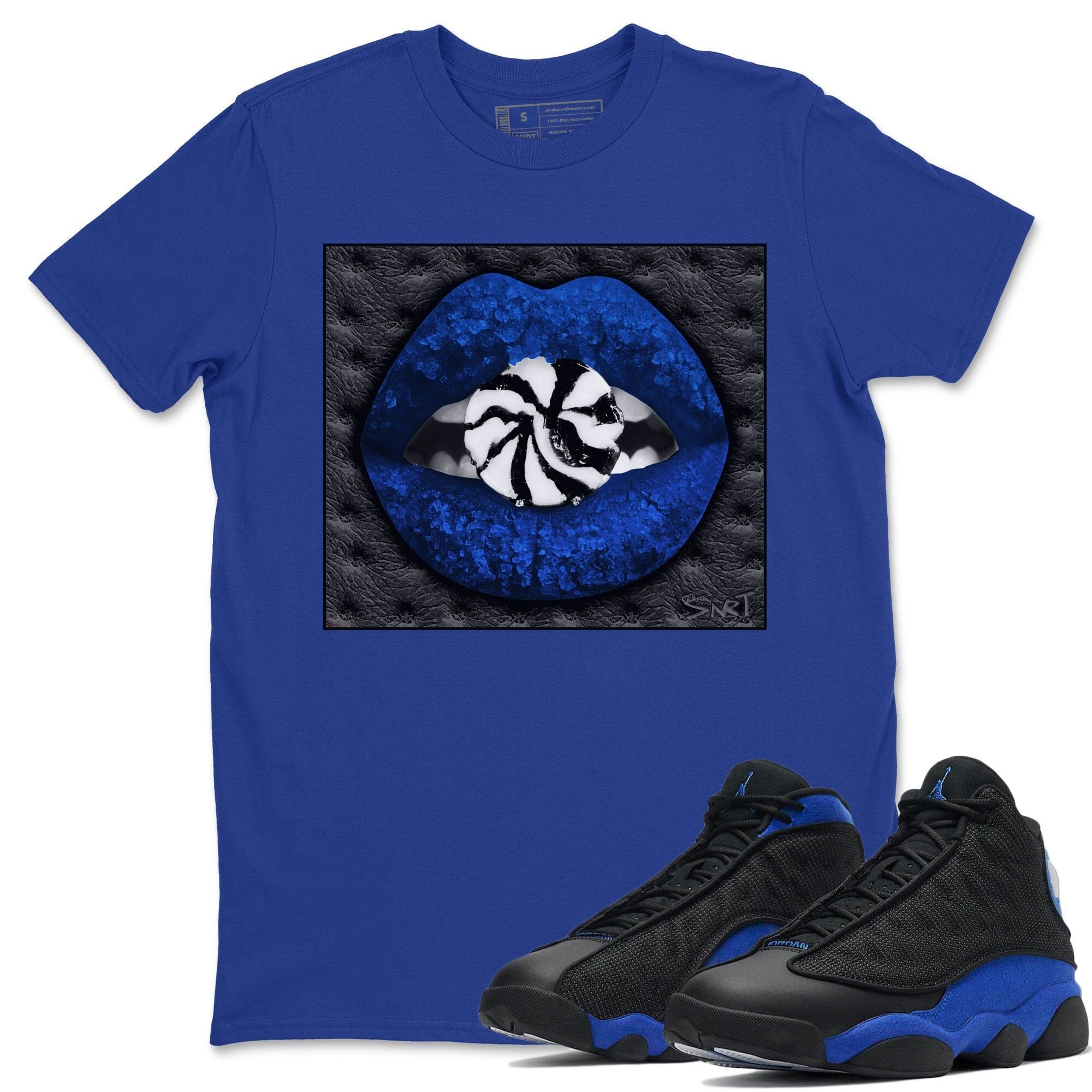 Jordan 13 Hyper Royal Shirt To Match Jordans Lips Candy Sneaker Tees Jordan 13 Hyper Royal Drip Gear Zone Sneaker Matching Clothing Unisex Shirts