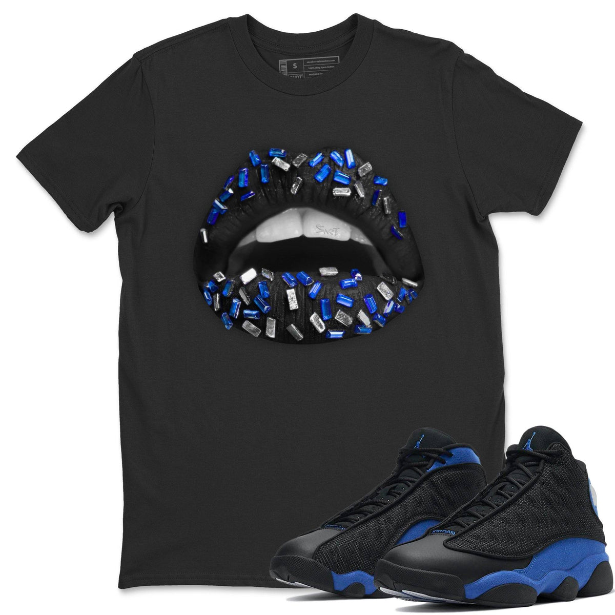 Jordan 13 Hyper Royal Shirt To Match Jordans Lips Jewel Sneaker Tees Jordan 13 Hyper Royal Drip Gear Zone Sneaker Matching Clothing Unisex Shirts