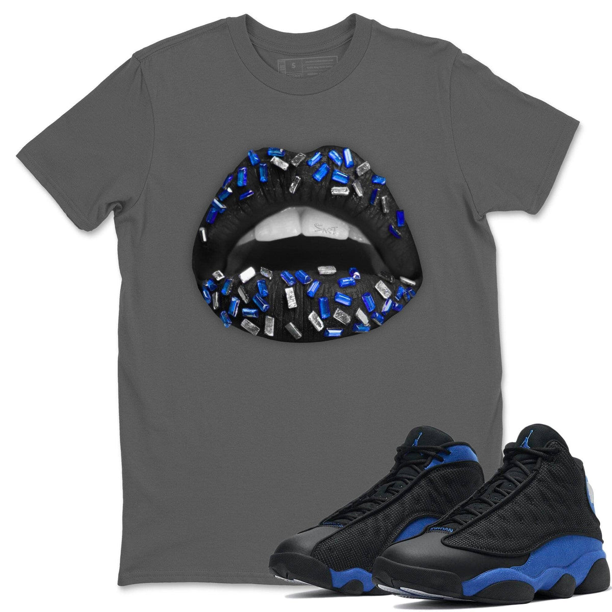 Jordan 13 Hyper Royal Shirt To Match Jordans Lips Jewel Sneaker Tees Jordan 13 Hyper Royal Drip Gear Zone Sneaker Matching Clothing Unisex Shirts