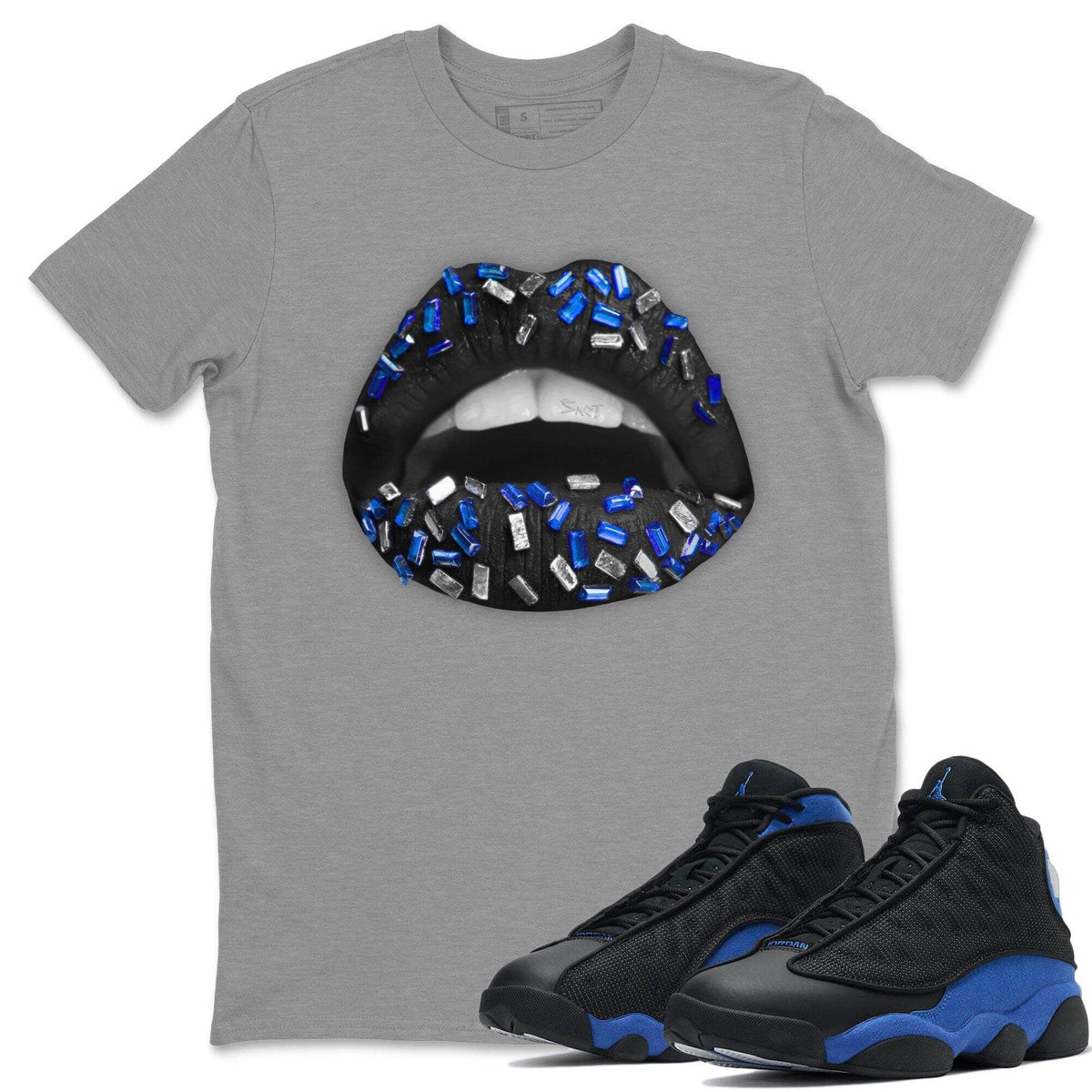 Jordan 13 Hyper Royal Shirt To Match Jordans Lips Jewel Sneaker Tees Jordan 13 Hyper Royal Drip Gear Zone Sneaker Matching Clothing Unisex Shirts