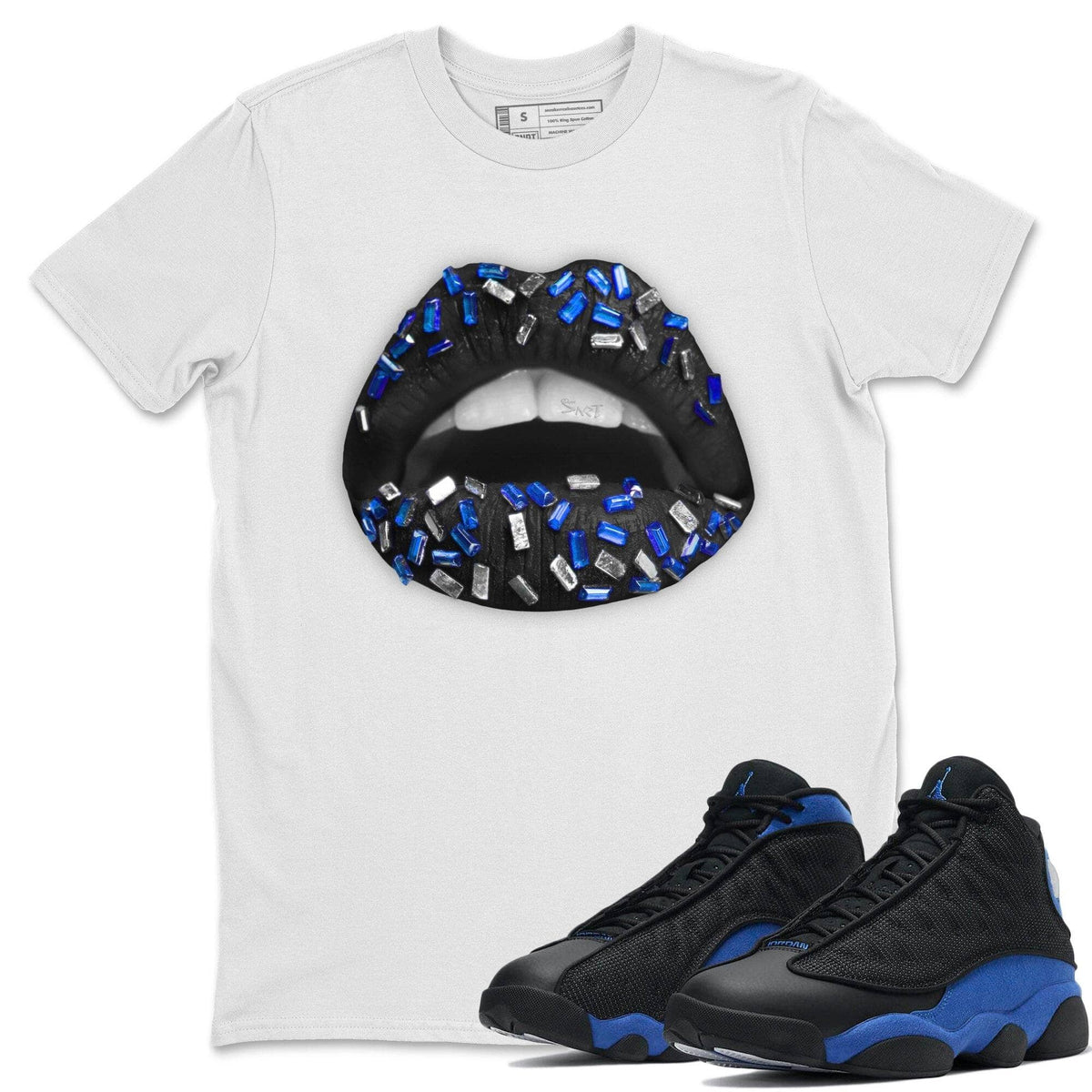 Jordan 13 Hyper Royal Shirt To Match Jordans Lips Jewel Sneaker Tees Jordan 13 Hyper Royal Drip Gear Zone Sneaker Matching Clothing Unisex Shirts