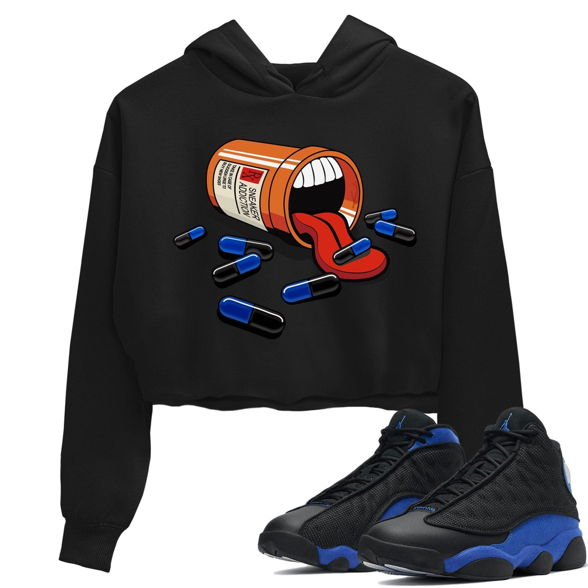 Jordan 13 Hyper Royal Sneaker Matching T-Shirt Sneaker Addiction Sneaker Tees Jordan 13 Hyper Royal Sneaker Release Tees Women's Shirts