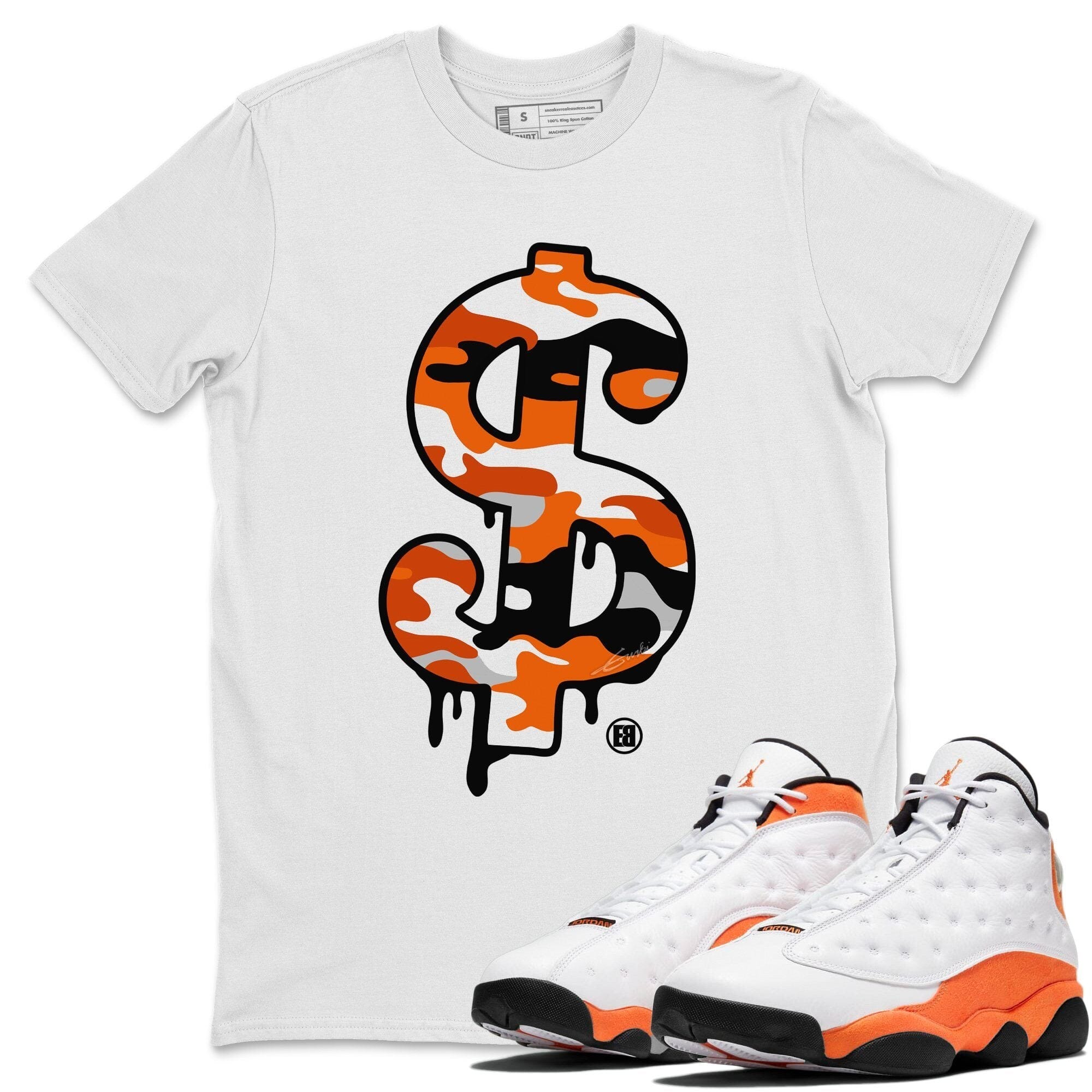 Jordan 13 Starfish Shirt To Match Jordans Dollar Camo Sneaker Tees Jordan 13 Starfish Drip Gear Zone Sneaker Matching Clothing Unisex Shirts
