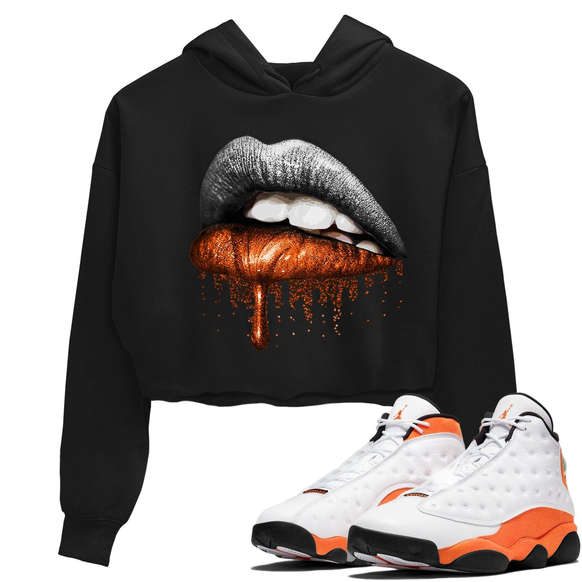 Jordan 13 Starfish Sneaker Matching T-Shirt Dripping Lips Sneaker Tees Jordan 13 Starfish Sneaker Release Tees Women's Shirts
