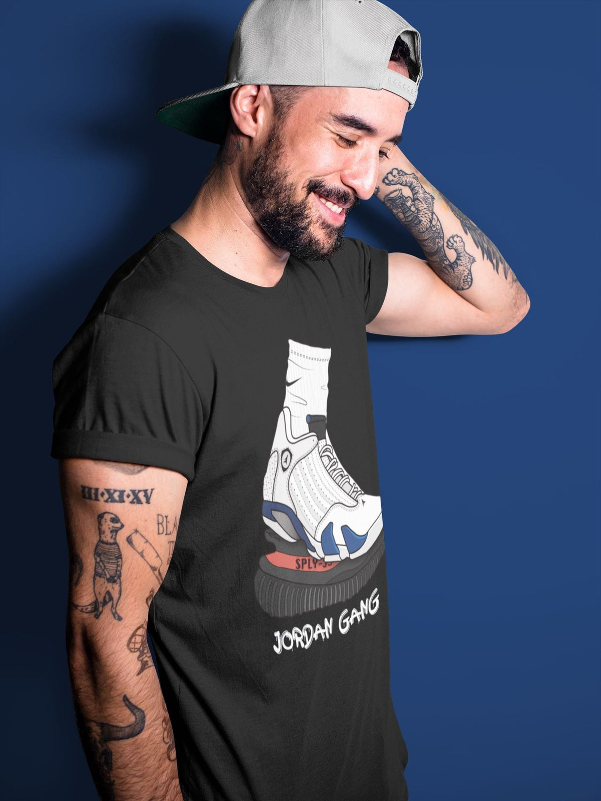 Jordan 14 Hyper Royal Sneaker Matching T-Shirt Jordan Gang Sneaker Tees Jordan 14 Hyper Royal Sneaker Release Tees Crew Neck Tees