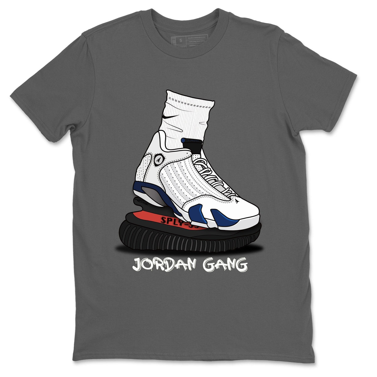Jordan 14 Hyper Royal Sneaker Matching T-Shirt Jordan Gang Sneaker Tees Jordan 14 Hyper Royal Sneaker Release Tees Crew Neck Tees