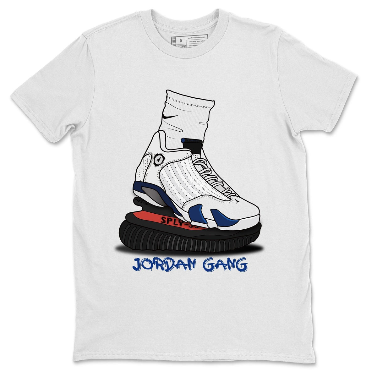 Jordan 14 Hyper Royal Sneaker Matching T-Shirt Jordan Gang Sneaker Tees Jordan 14 Hyper Royal Sneaker Release Tees Crew Neck Tees