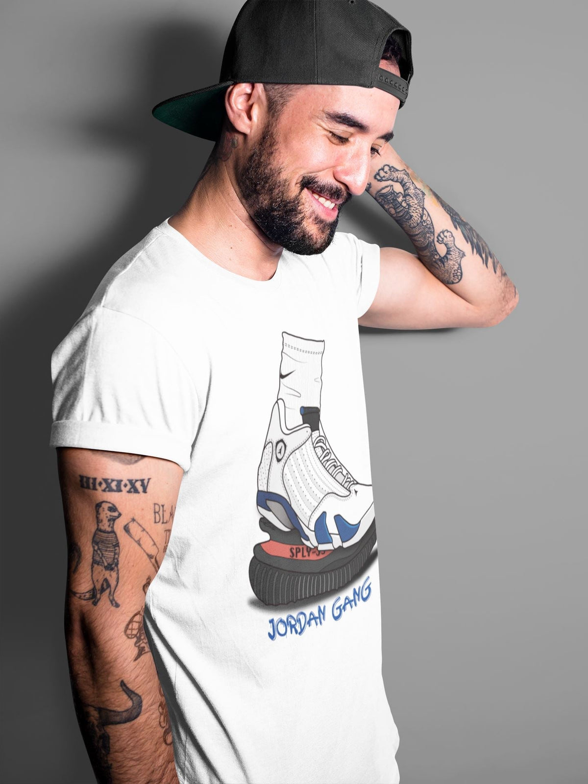 Jordan 14 Hyper Royal Sneaker Matching T-Shirt Jordan Gang Sneaker Tees Jordan 14 Hyper Royal Sneaker Release Tees Crew Neck Tees