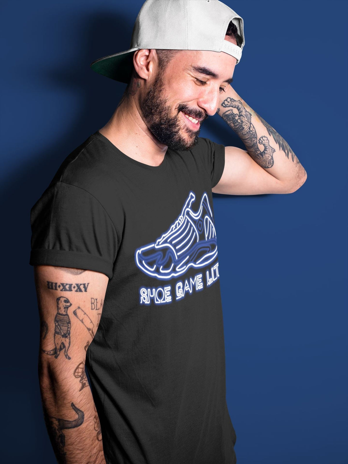 Jordan 14 Hyper Royal Sneaker Matching T-Shirt Shoe Game Lit Sneaker Tees Jordan 14 Hyper Royal Sneaker Release Tees Crew Neck Tees