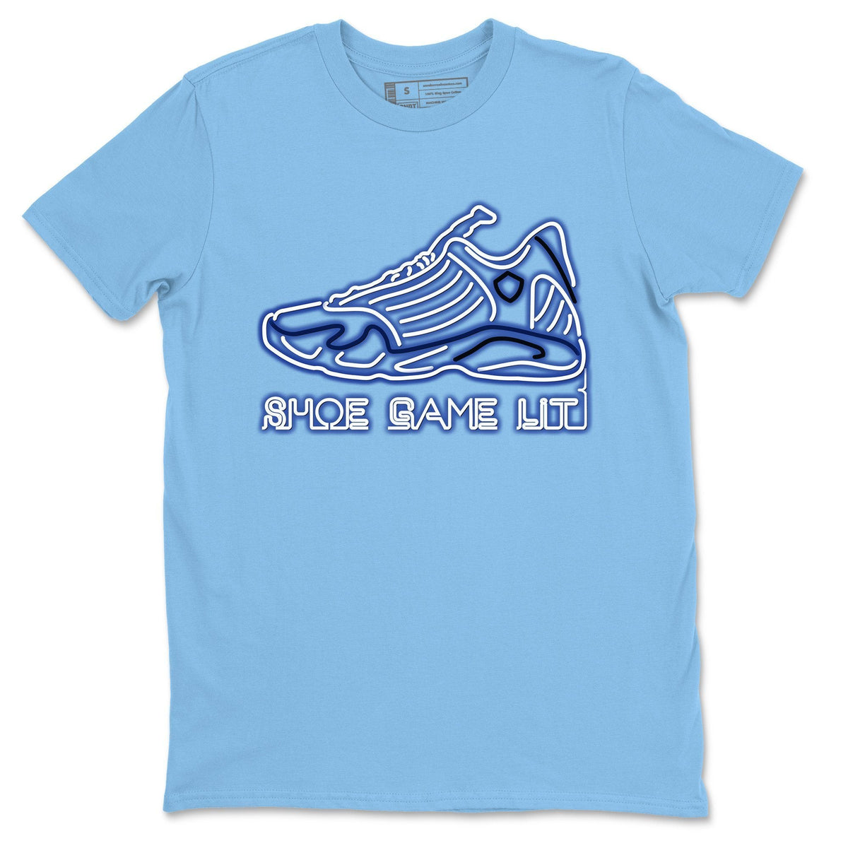 Jordan 14 Hyper Royal Sneaker Matching T-Shirt Shoe Game Lit Sneaker Tees Jordan 14 Hyper Royal Sneaker Release Tees Crew Neck Tees