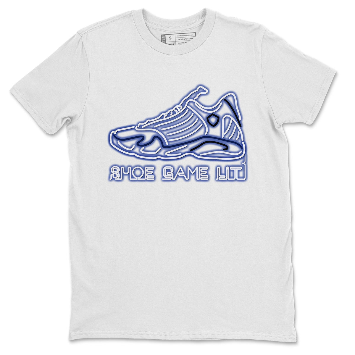 Jordan 14 Hyper Royal Sneaker Matching T-Shirt Shoe Game Lit Sneaker Tees Jordan 14 Hyper Royal Sneaker Release Tees Crew Neck Tees