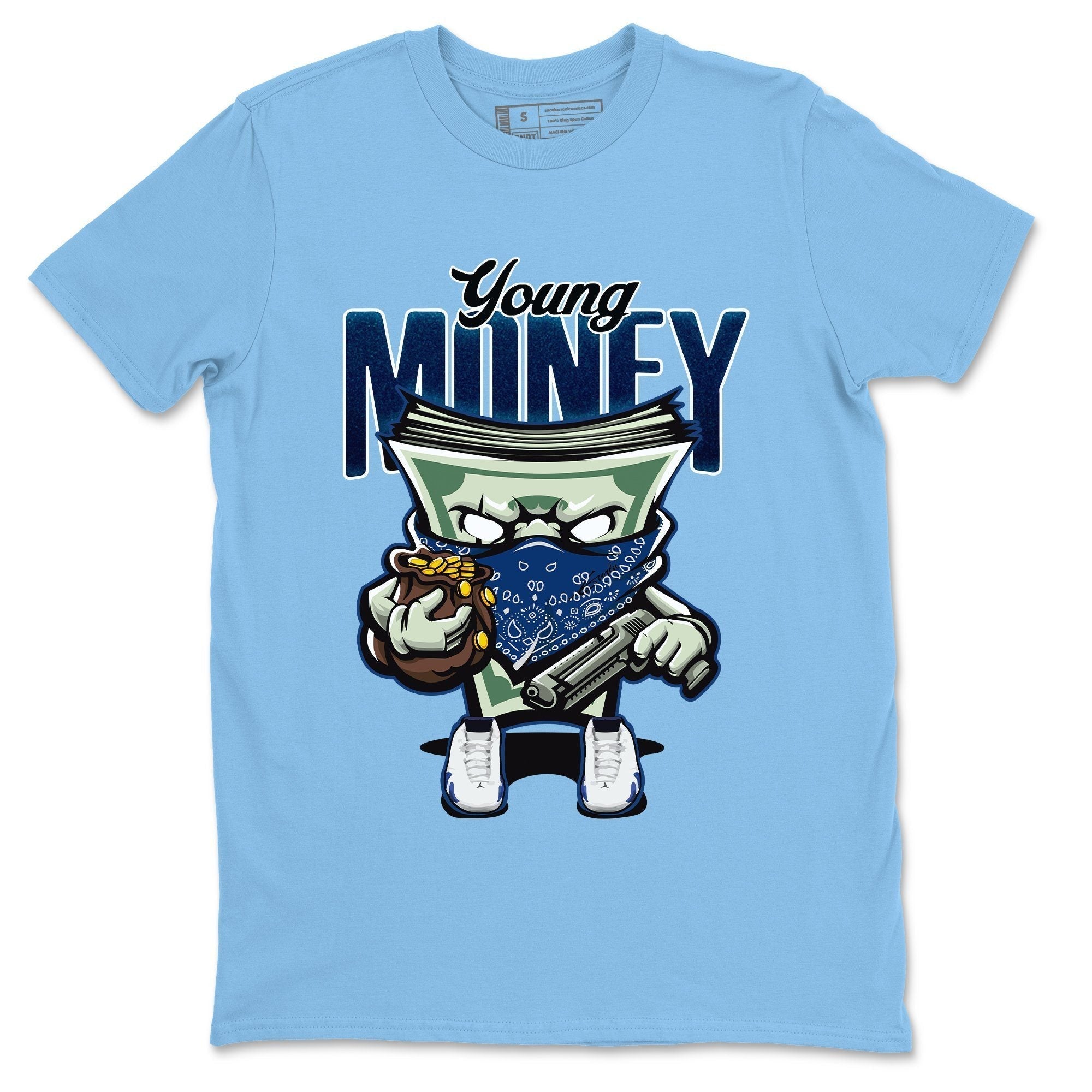 Jordan 14 Hyper Royal Sneaker Matching T-Shirt Young Money Sneaker Tees Jordan 14 Hyper Royal Sneaker Release Tees Crew Neck Tees