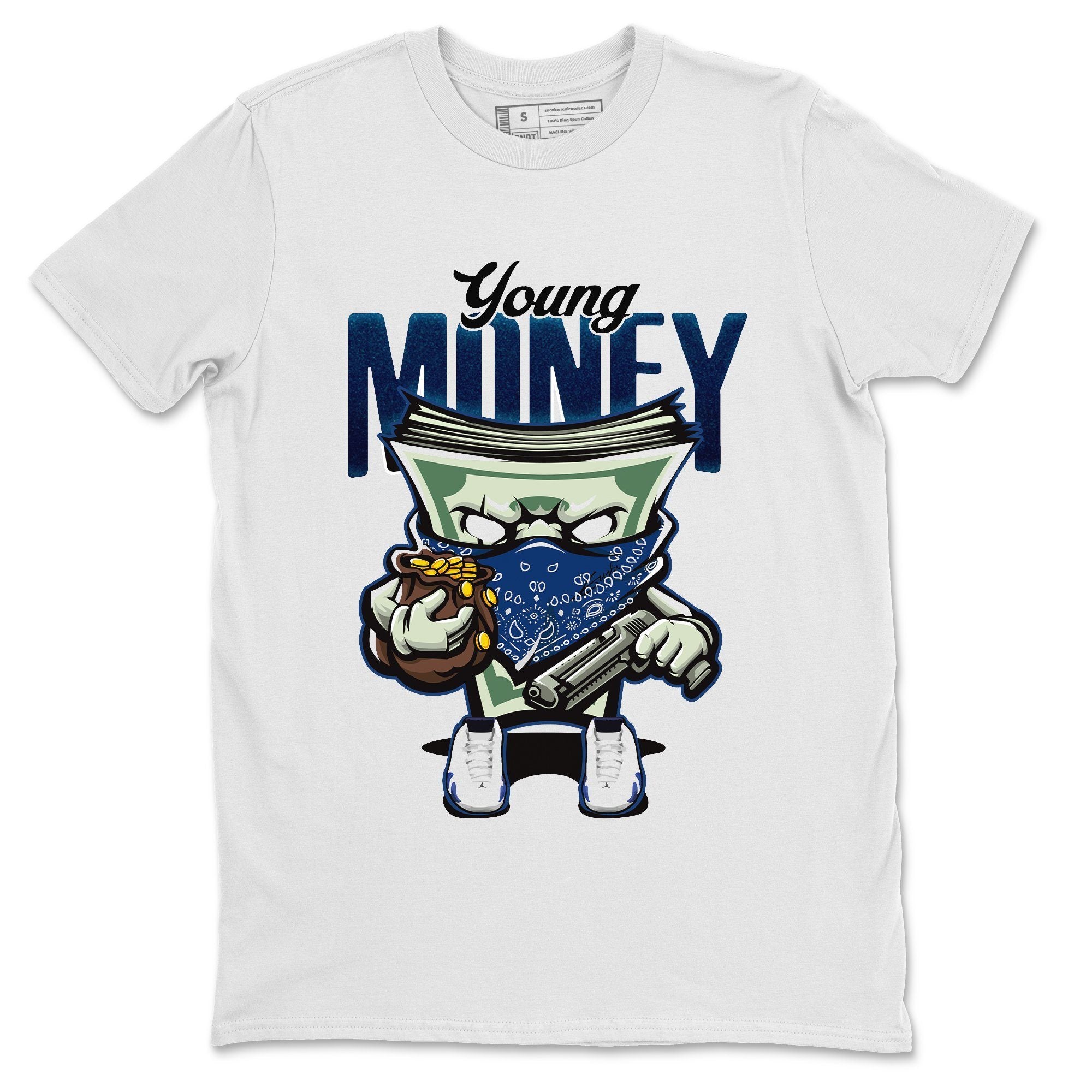 Jordan 14 Hyper Royal Sneaker Matching T-Shirt Young Money Sneaker Tees Jordan 14 Hyper Royal Sneaker Release Tees Crew Neck Tees