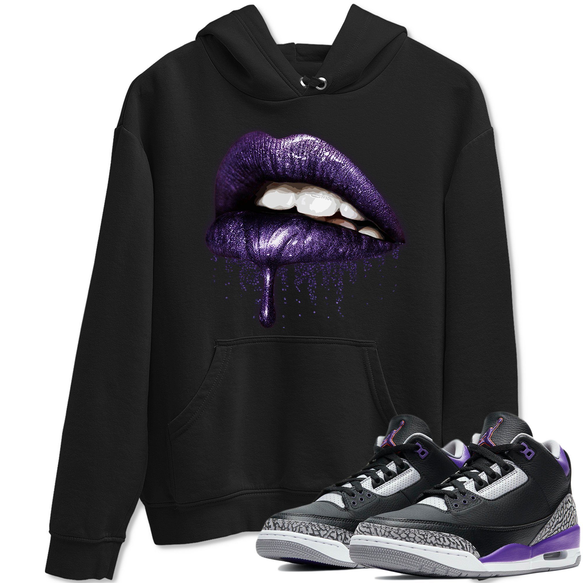 Jordan 3 Court Purple Shirt To Match Jordans Dripping Lips Sneaker Tees Jordan 3 Court Purple Drip Gear Zone Sneaker Matching Clothing Unisex Shirts