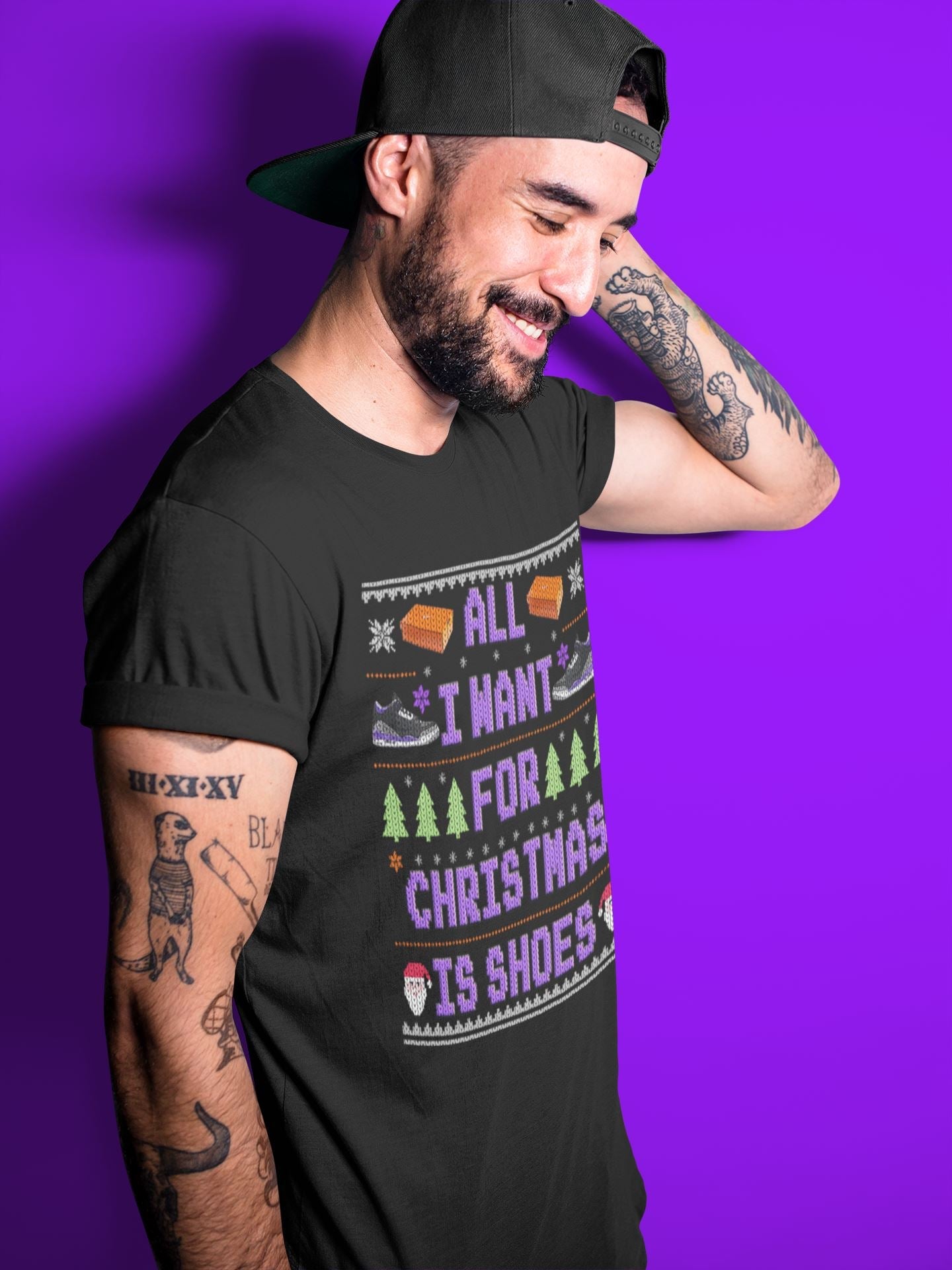 Jordan 3 Court Purple Shirt To Match Jordans All I Want For Christmas Is Shoes Sneaker Tees Jordan 3 Court Purple Drip Gear Zone Sneaker Matching Clothing Unisex Shirts