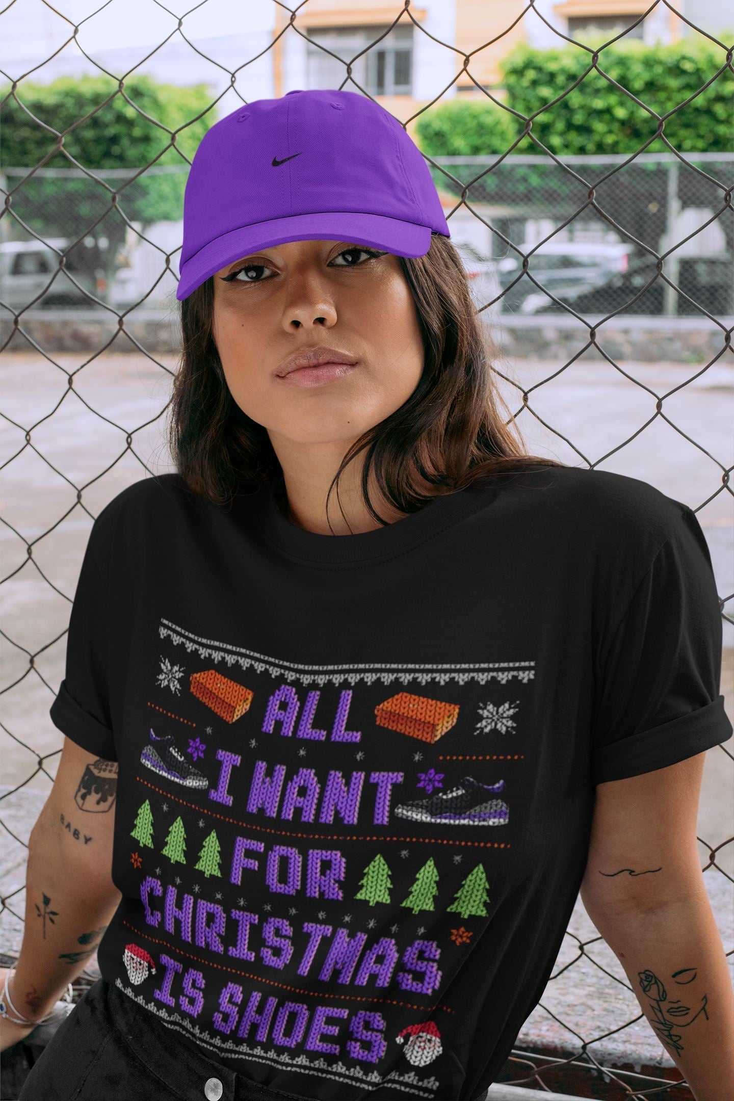 Jordan 3 Court Purple Shirt To Match Jordans All I Want For Christmas Is Shoes Sneaker Tees Jordan 3 Court Purple Drip Gear Zone Sneaker Matching Clothing Unisex Shirts