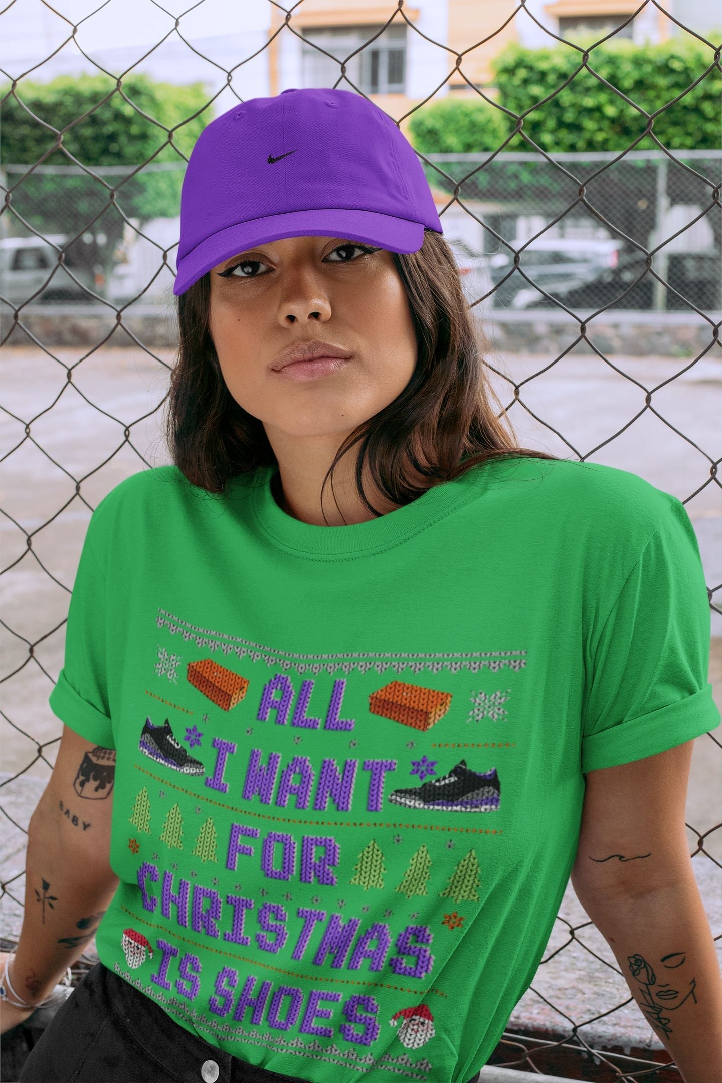 Jordan 3 Court Purple Shirt To Match Jordans All I Want For Christmas Is Shoes Sneaker Tees Jordan 3 Court Purple Drip Gear Zone Sneaker Matching Clothing Unisex Shirts