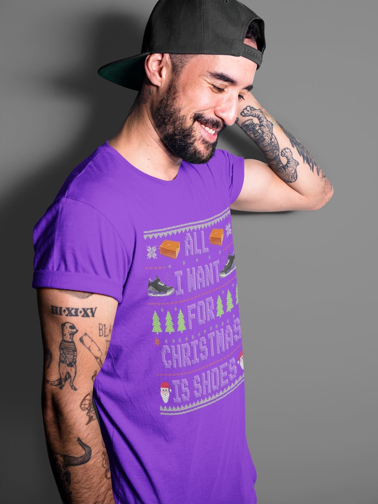 Jordan 3 Court Purple Shirt To Match Jordans All I Want For Christmas Is Shoes Sneaker Tees Jordan 3 Court Purple Drip Gear Zone Sneaker Matching Clothing Unisex Shirts