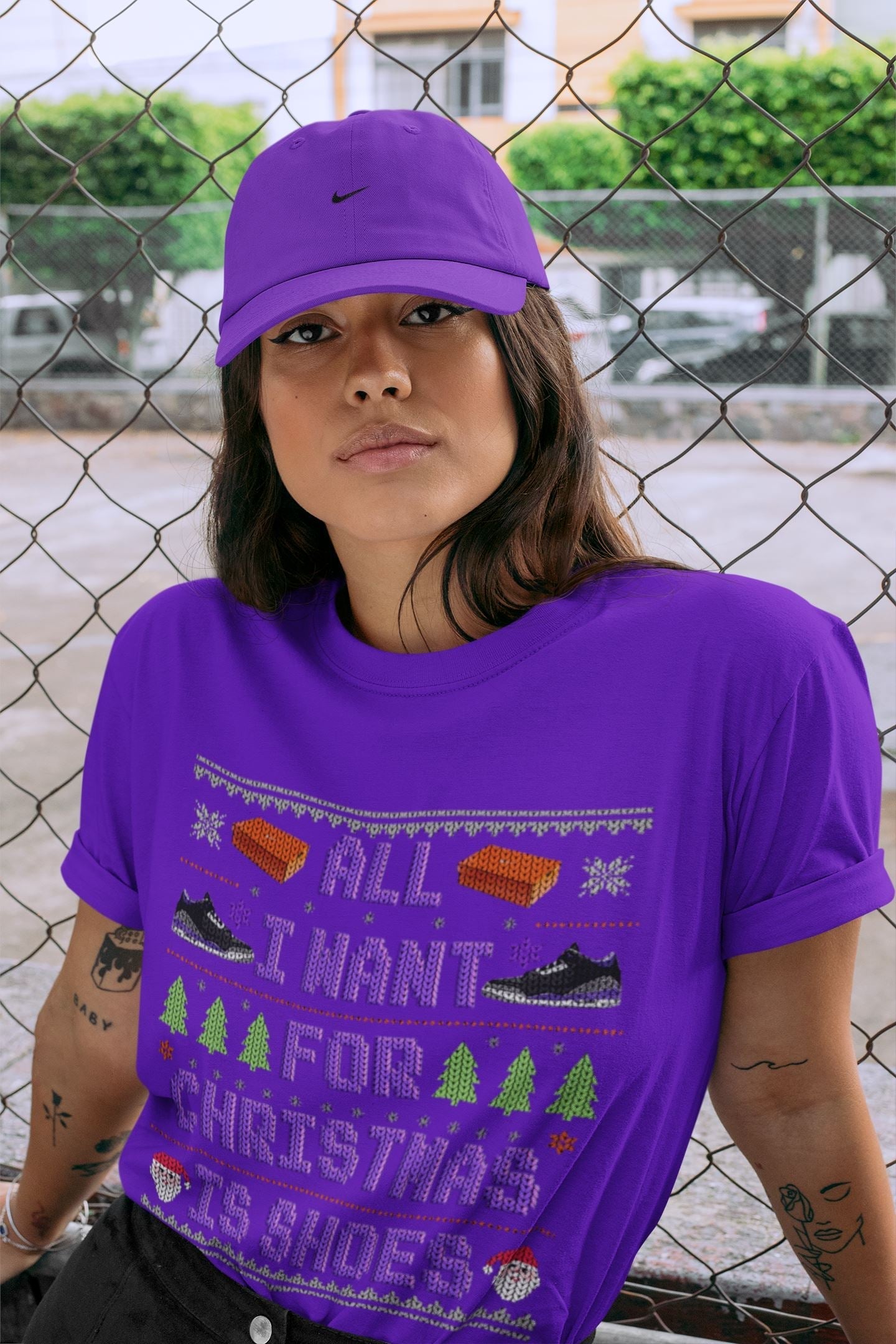 Jordan 3 Court Purple Shirt To Match Jordans All I Want For Christmas Is Shoes Sneaker Tees Jordan 3 Court Purple Drip Gear Zone Sneaker Matching Clothing Unisex Shirts