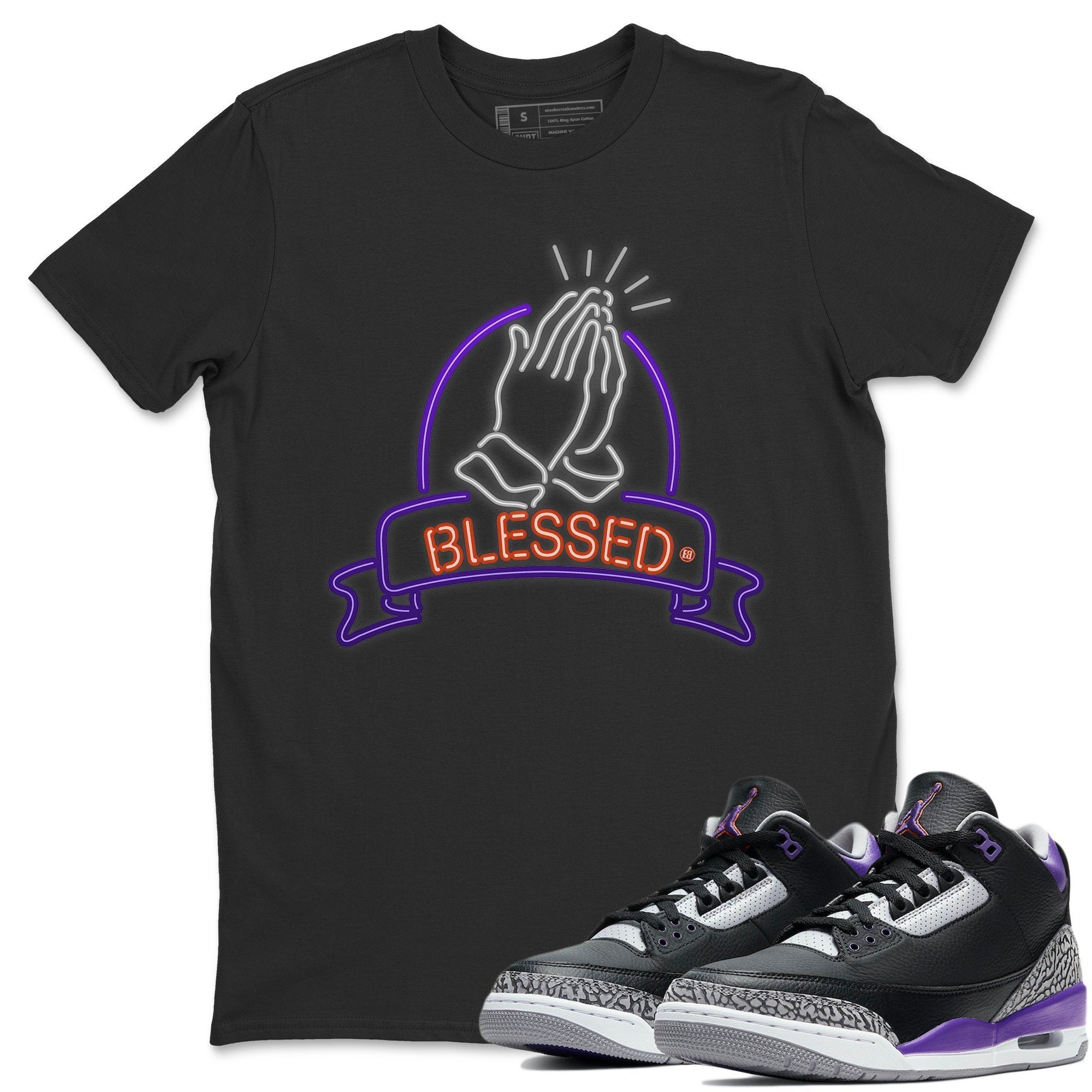 Jordan 3 Court Purple Shirt To Match Jordans Blessed Sneaker Tees Jordan 3 Court Purple Drip Gear Zone Sneaker Matching Clothing Unisex Shirts