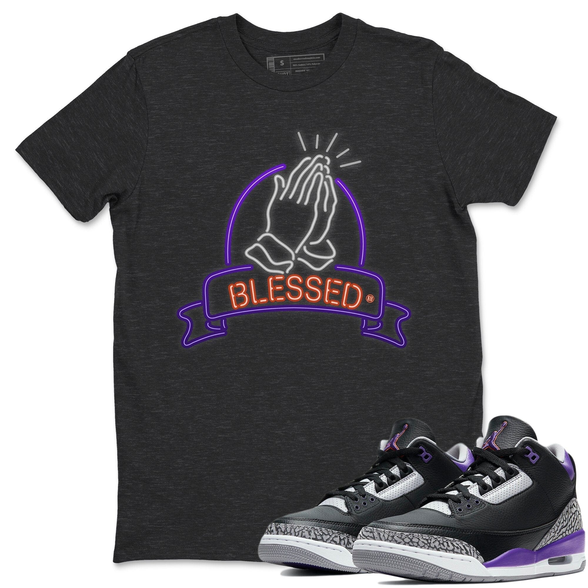 Jordan 3 Court Purple Shirt To Match Jordans Blessed Sneaker Tees Jordan 3 Court Purple Drip Gear Zone Sneaker Matching Clothing Unisex Shirts