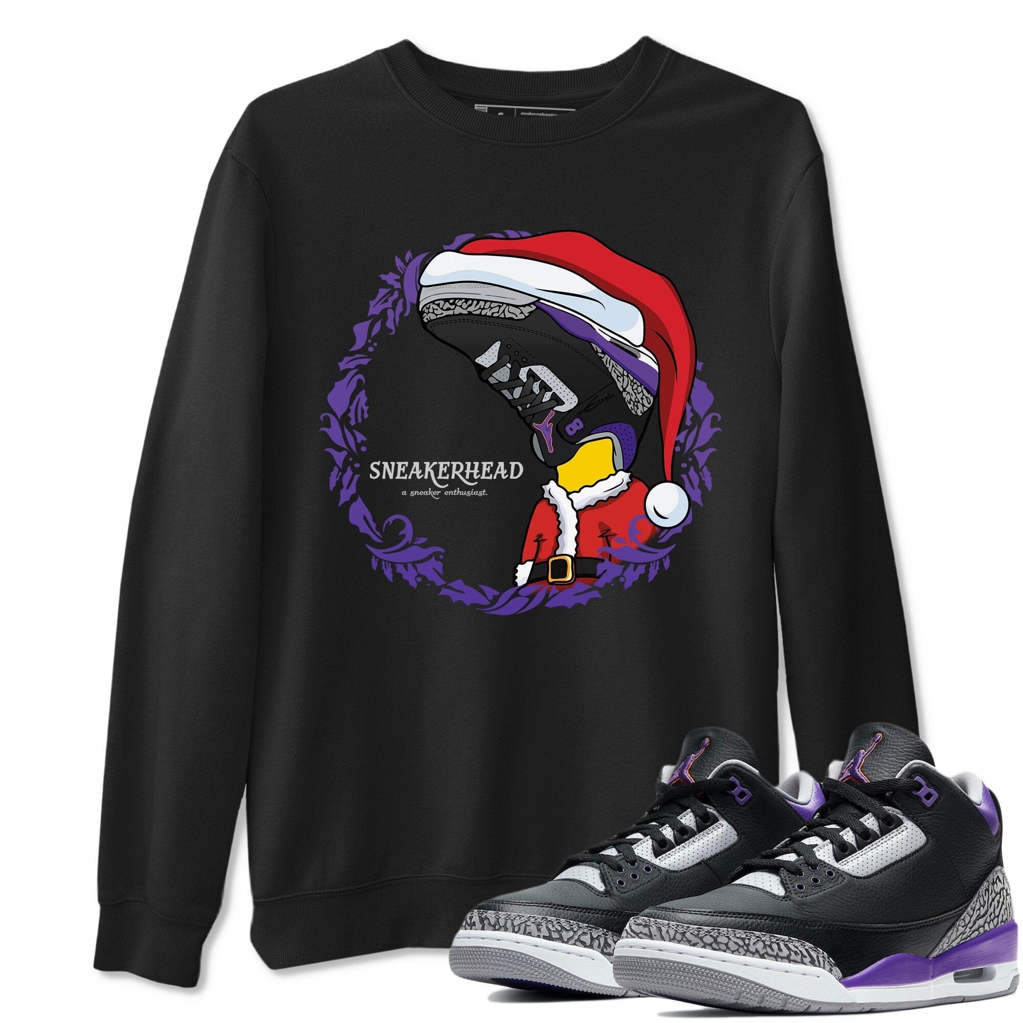 Jordan 3 Court Purple Shirt To Match Jordans Christmas Sneakerhead Sneaker Tees Jordan 3 Court Purple Drip Gear Zone Sneaker Matching Clothing Unisex Shirts