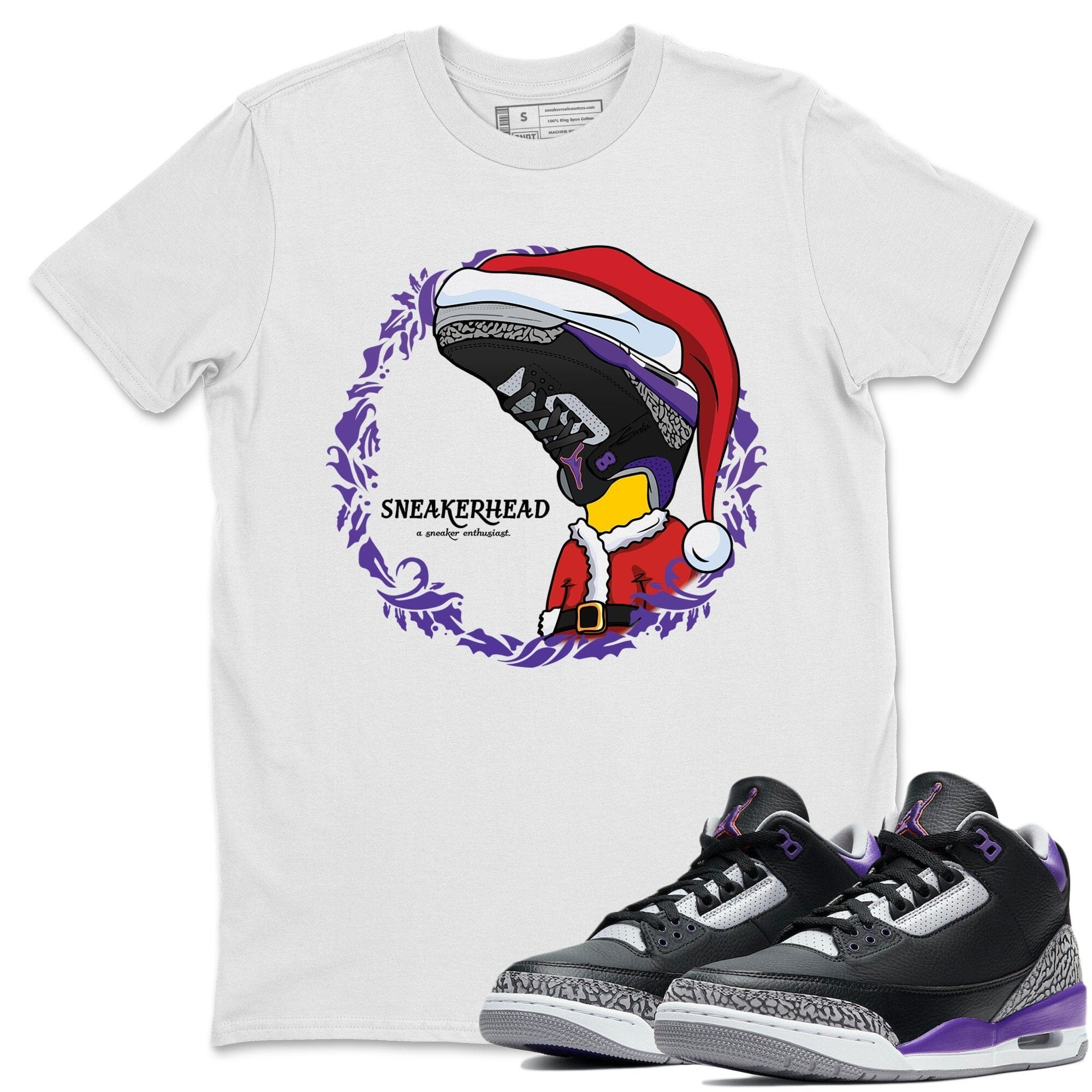 Jordan 3 Court Purple Shirt To Match Jordans Christmas Sneakerhead Sneaker Tees Jordan 3 Court Purple Drip Gear Zone Sneaker Matching Clothing Unisex Shirts