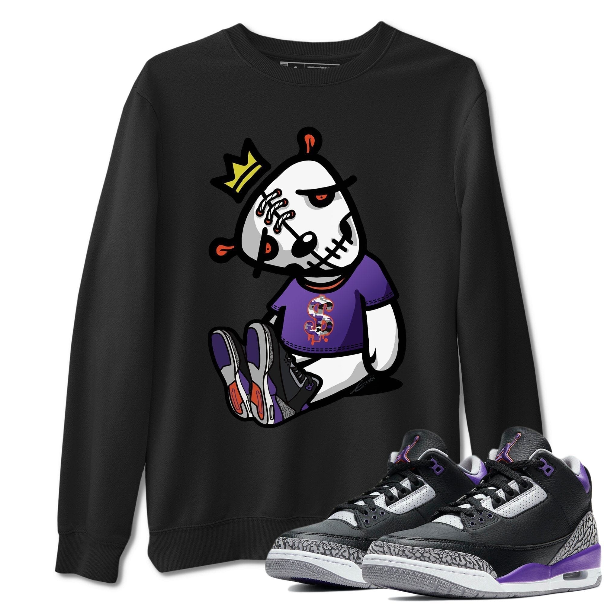 Jordan 3 Court Purple Shirt To Match Jordans Dead Dolls Sneaker Tees Jordan 3 Court Purple Drip Gear Zone Sneaker Matching Clothing Unisex Shirts