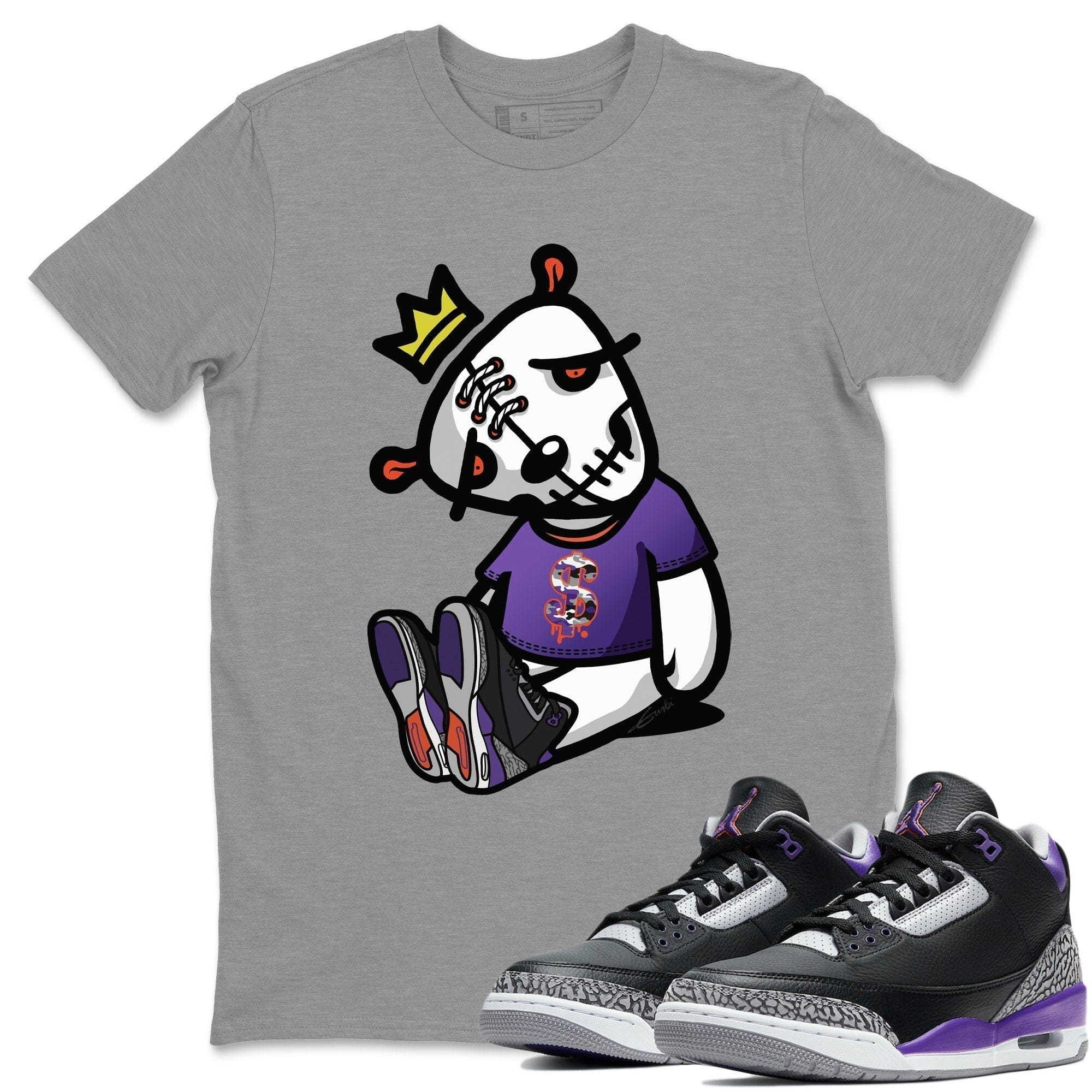 Jordan 3 Court Purple Shirt To Match Jordans Dead Dolls Sneaker Tees Jordan 3 Court Purple Drip Gear Zone Sneaker Matching Clothing Unisex Shirts
