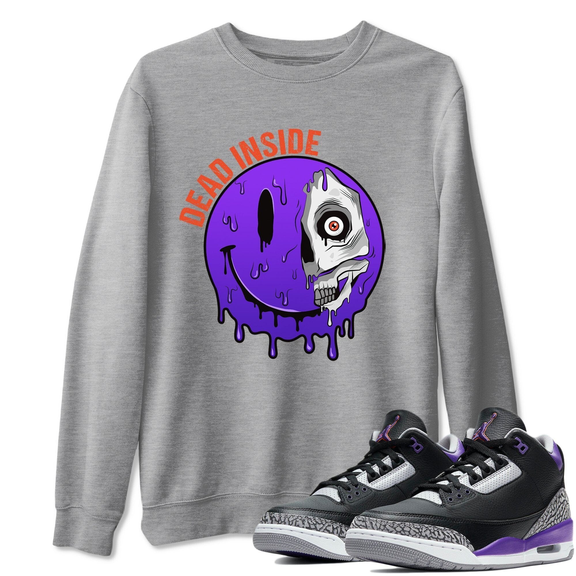 Jordan 3 Court Purple Shirt To Match Jordans Dead Inside Sneaker Tees Jordan 3 Court Purple Drip Gear Zone Sneaker Matching Clothing Unisex Shirts