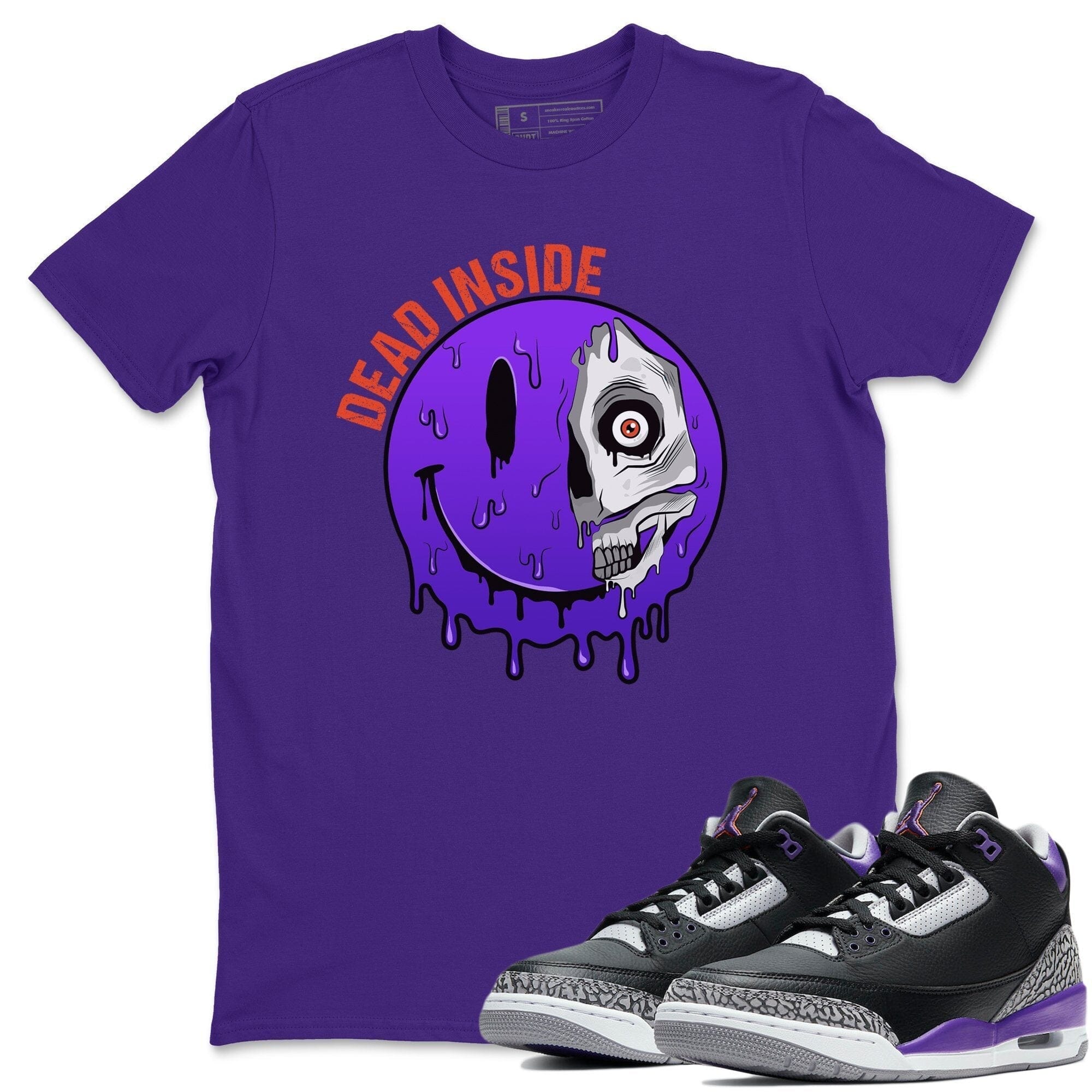 Jordan 3 Court Purple Shirt To Match Jordans Dead Inside Sneaker Tees Jordan 3 Court Purple Drip Gear Zone Sneaker Matching Clothing Unisex Shirts