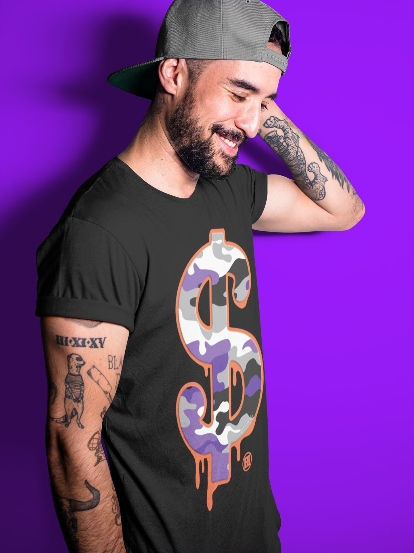 Jordan 3 Court Purple Shirt To Match Jordans Dollar Camo Sneaker Tees Jordan 3 Court Purple Drip Gear Zone Sneaker Matching Clothing Unisex Shirts