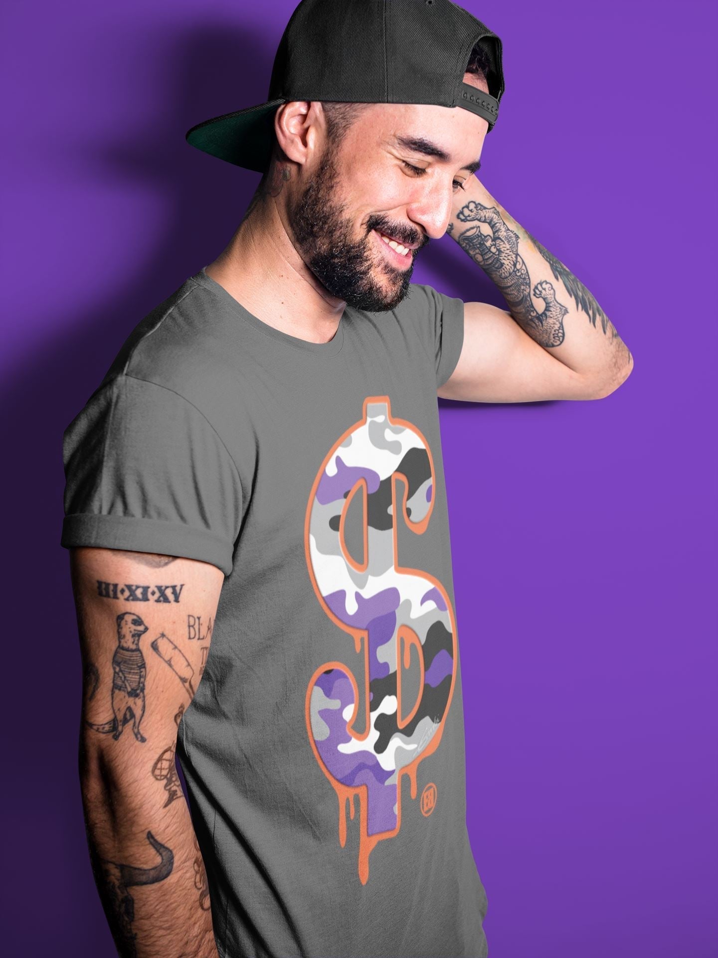 Jordan 3 Court Purple Shirt To Match Jordans Dollar Camo Sneaker Tees Jordan 3 Court Purple Drip Gear Zone Sneaker Matching Clothing Unisex Shirts