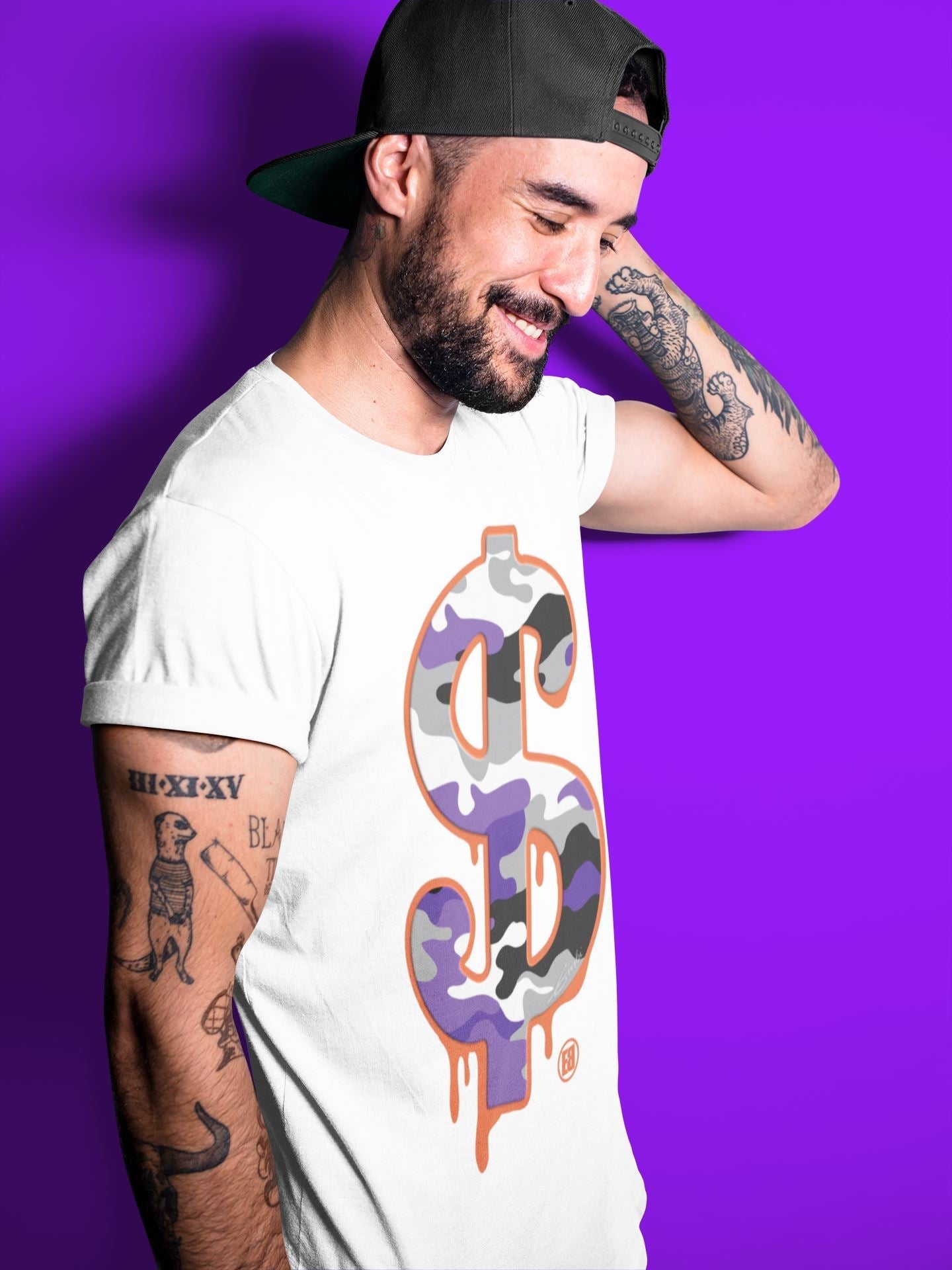 Jordan 3 Court Purple Shirt To Match Jordans Dollar Camo Sneaker Tees Jordan 3 Court Purple Drip Gear Zone Sneaker Matching Clothing Unisex Shirts