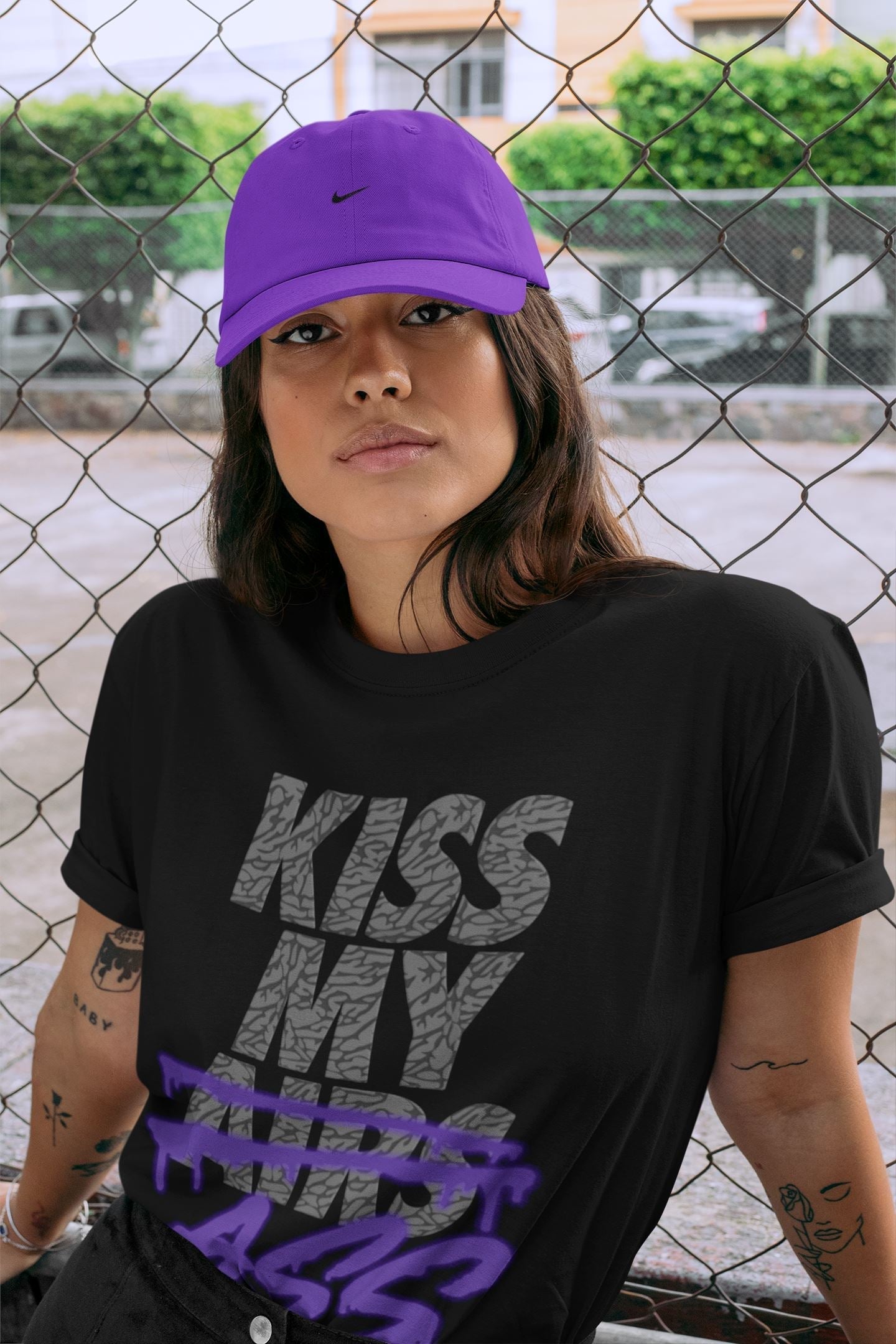 Jordan 3 Court Purple Shirt To Match Jordans Kiss My Ass Sneaker Tees Jordan 3 Court Purple Drip Gear Zone Sneaker Matching Clothing Unisex Shirts