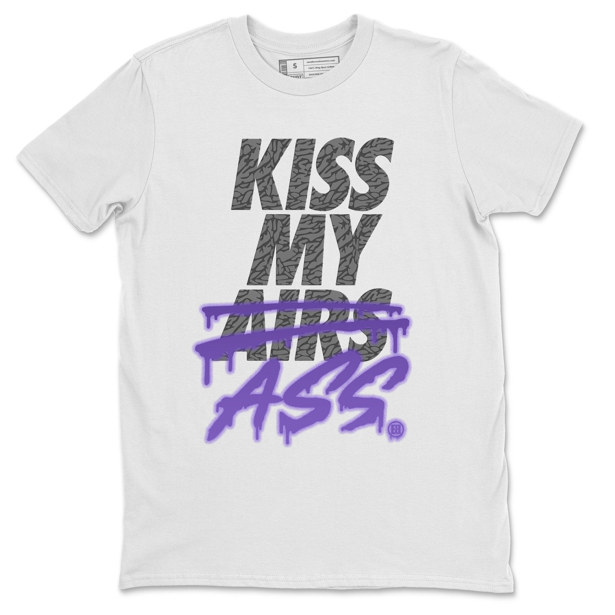 Jordan 3 Court Purple Shirt To Match Jordans Kiss My Ass Sneaker Tees Jordan 3 Court Purple Drip Gear Zone Sneaker Matching Clothing Unisex Shirts