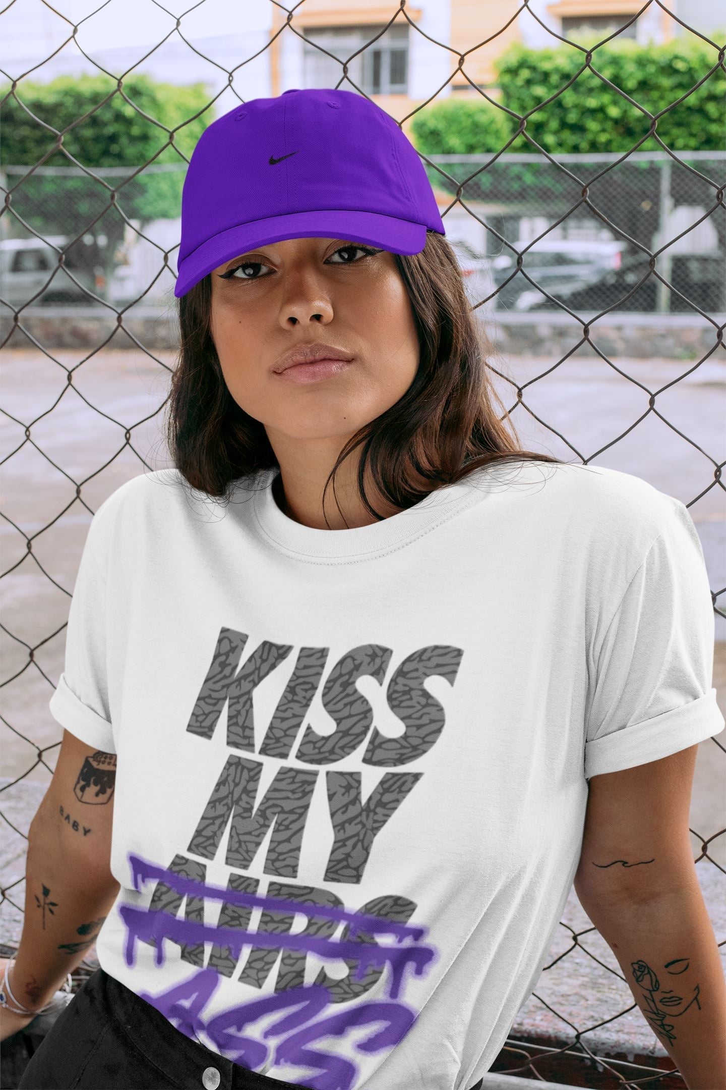 Jordan 3 Court Purple Shirt To Match Jordans Kiss My Ass Sneaker Tees Jordan 3 Court Purple Drip Gear Zone Sneaker Matching Clothing Unisex Shirts