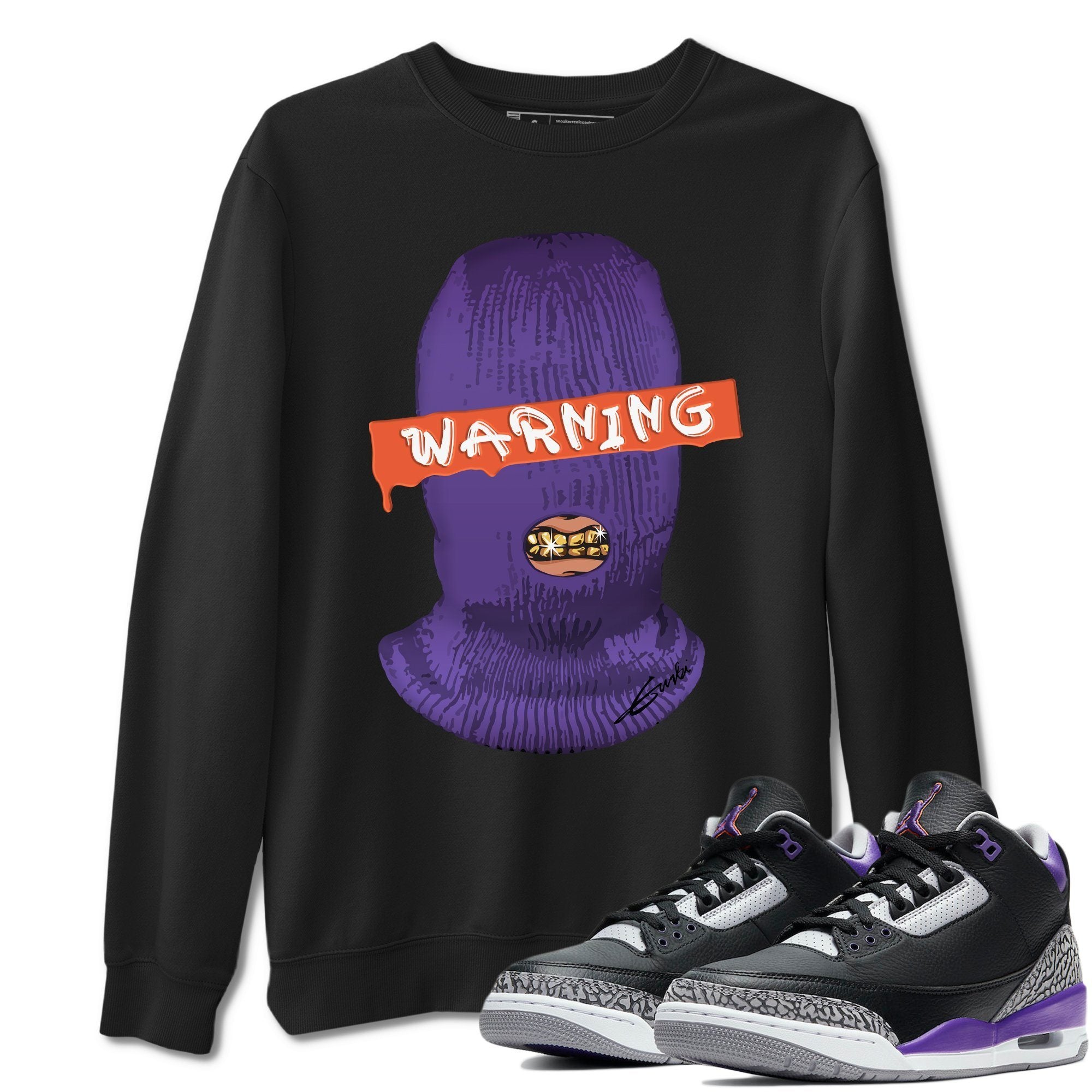 Jordan 3 Court Purple Shirt To Match Jordans Warning Sneaker Tees Jordan 3 Court Purple Drip Gear Zone Sneaker Matching Clothing Unisex Shirts