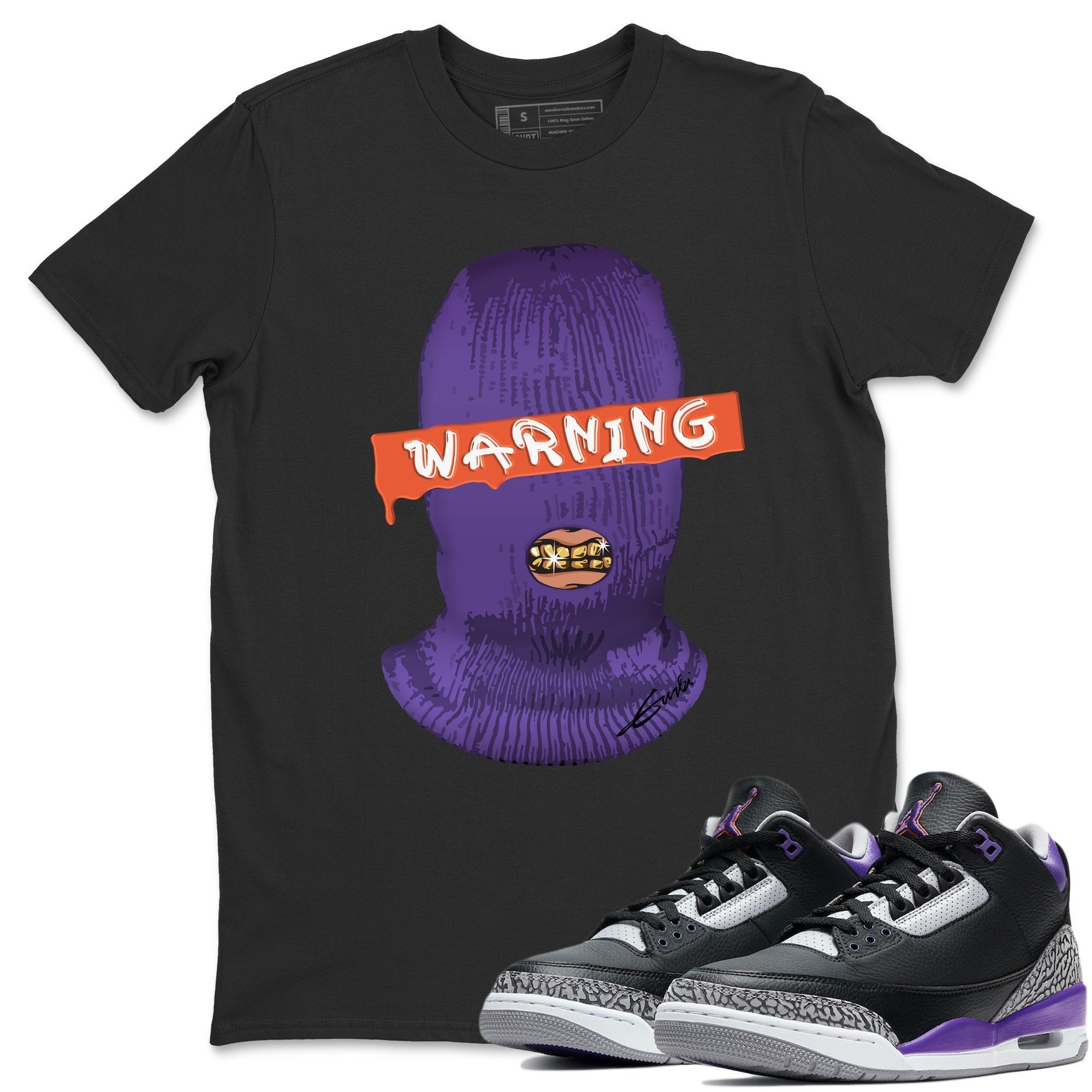 Jordan 3 Court Purple Shirt To Match Jordans Warning Sneaker Tees Jordan 3 Court Purple Drip Gear Zone Sneaker Matching Clothing Unisex Shirts