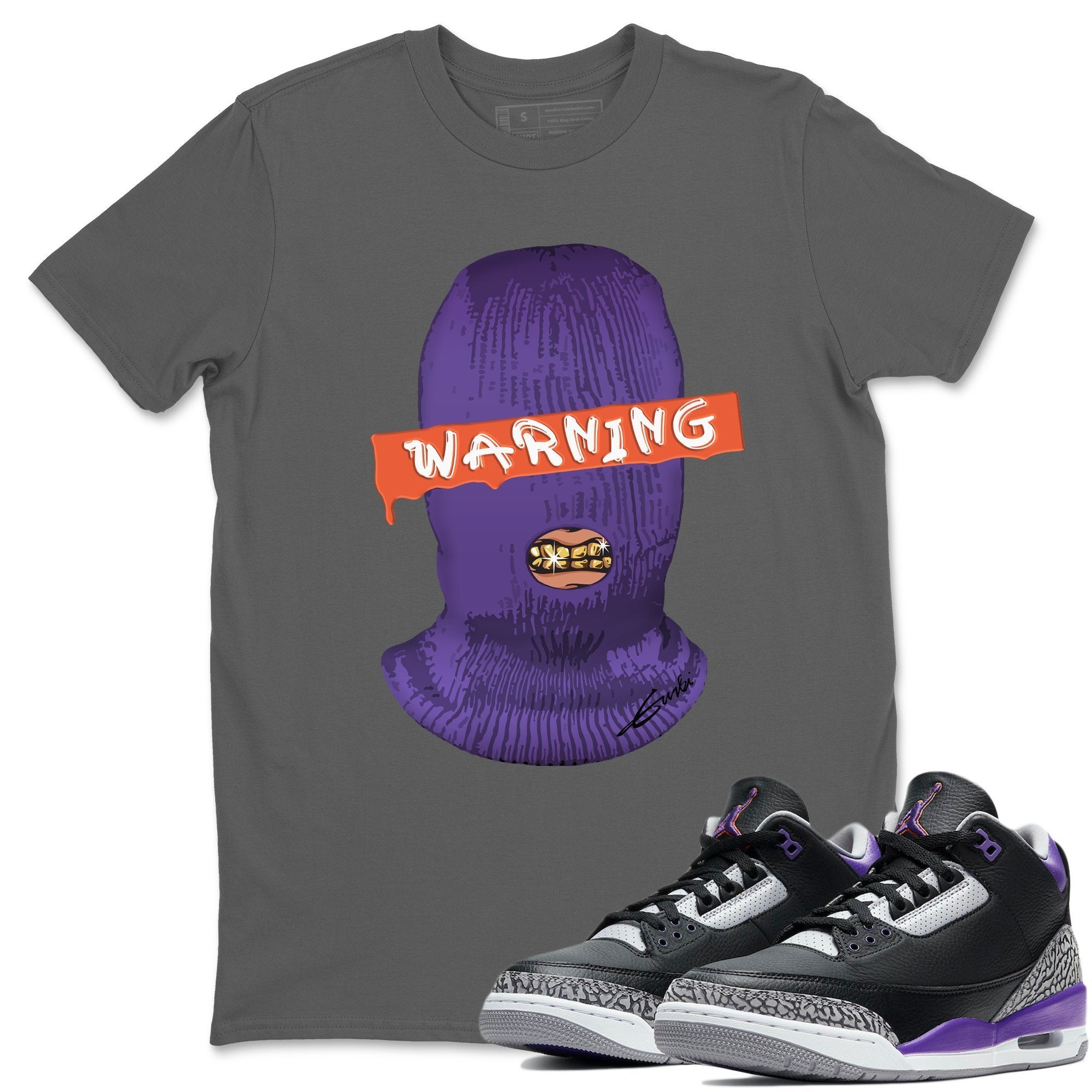 Jordan 3 Court Purple Shirt To Match Jordans Warning Sneaker Tees Jordan 3 Court Purple Drip Gear Zone Sneaker Matching Clothing Unisex Shirts