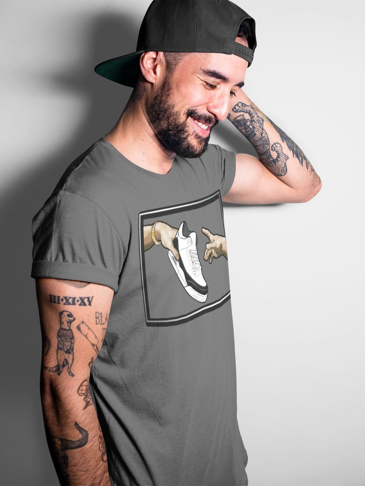 Jordan 3 Fragment Sneaker Matching T-Shirt Adam's Creation Sneaker Tees Jordan 3 Fragment Sneaker Release Tees Crew Neck Tees